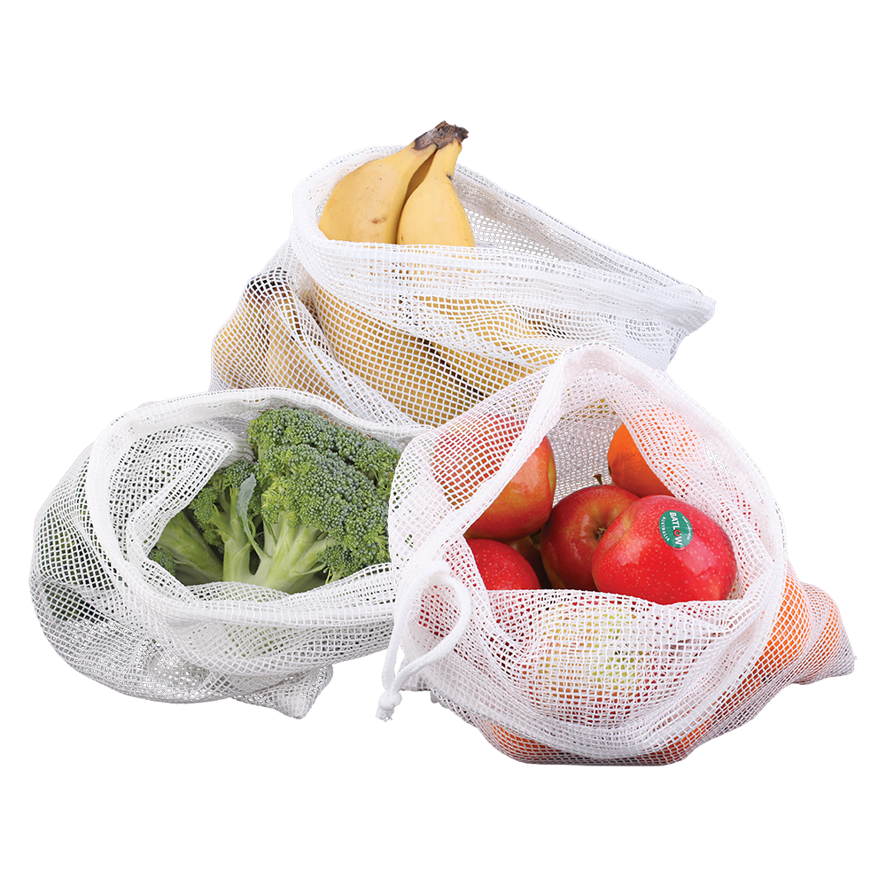Appetito Woven Net Produce Bags Set 3