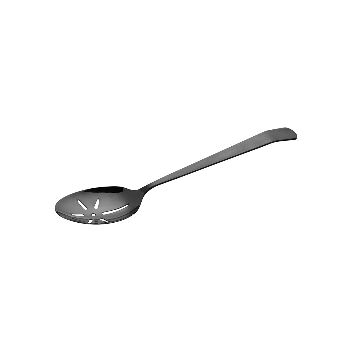 Moda Brooklyn Black Serving Spoon - Slotted (310mm - Black PVD Coated)