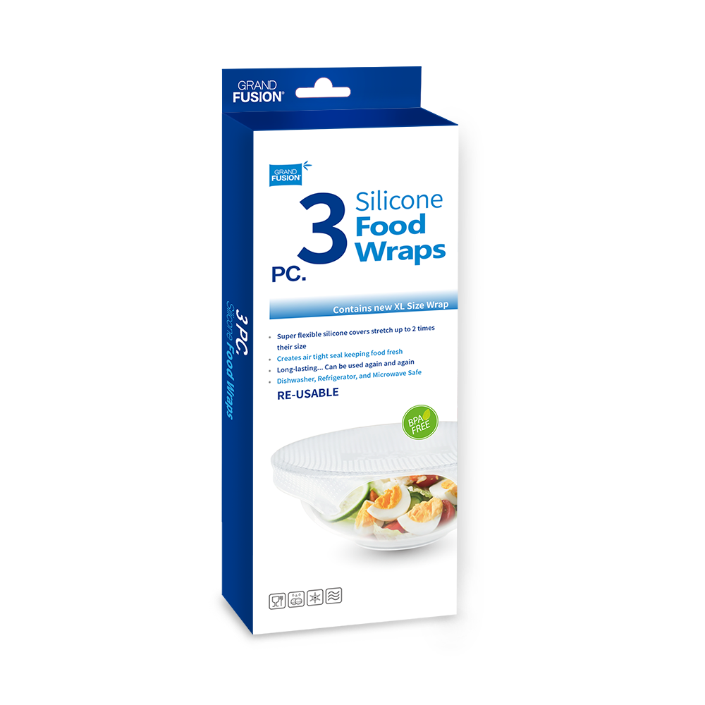 Grand Fusion Silicone Food Wraps XL – 3 Pack