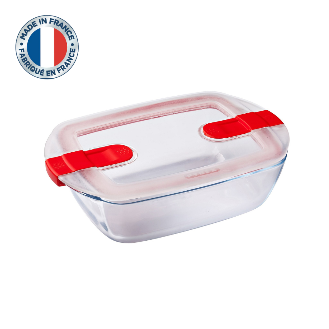 Pyrex Cook & Heat Rectangle Container with Vented Lid (1.2L)