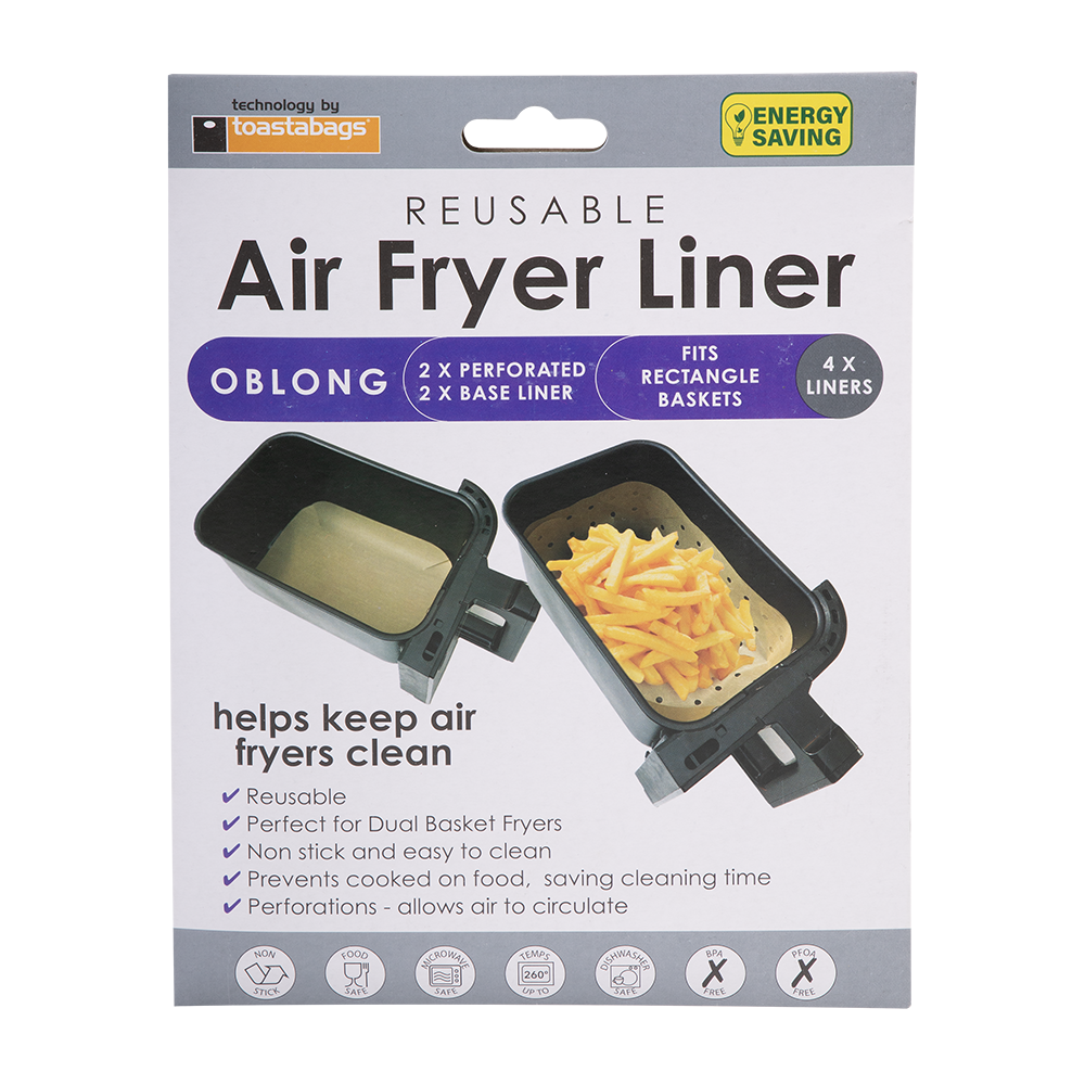 Toastabags Reusable Oblong Air Fryer Liners – Set of 4 – Gold
