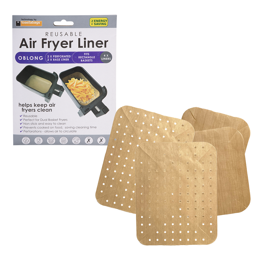 Toastabags Reusable Oblong Air Fryer Liners – Set of 4 – Gold