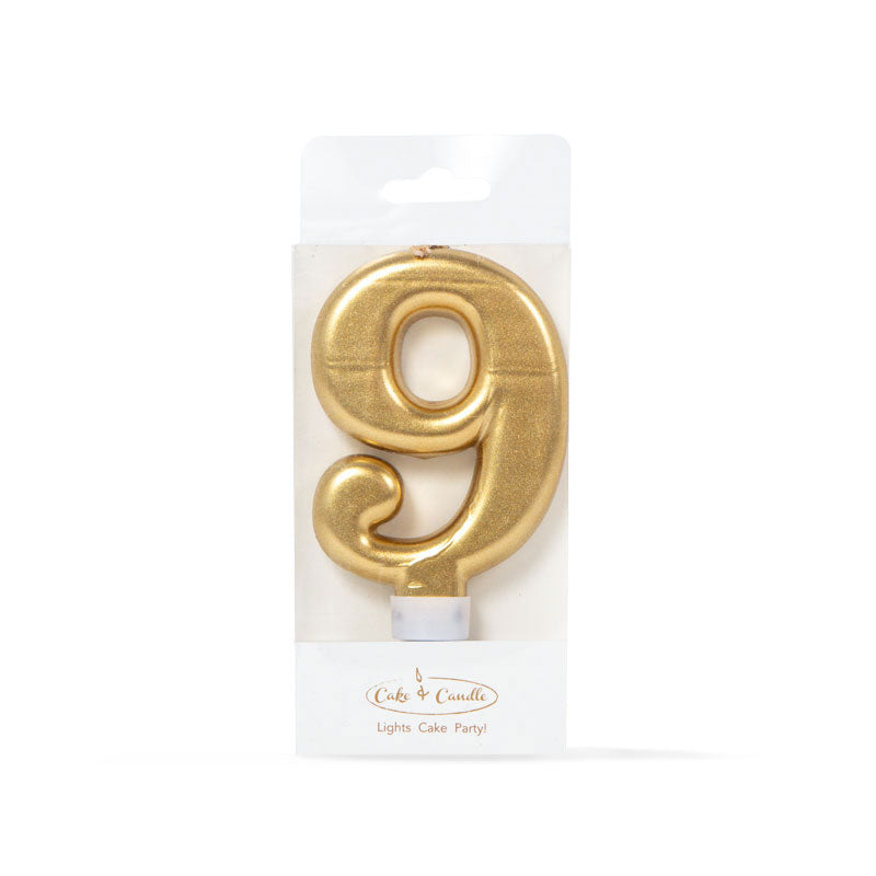 Cake & Candle Candle Number 9 Gold