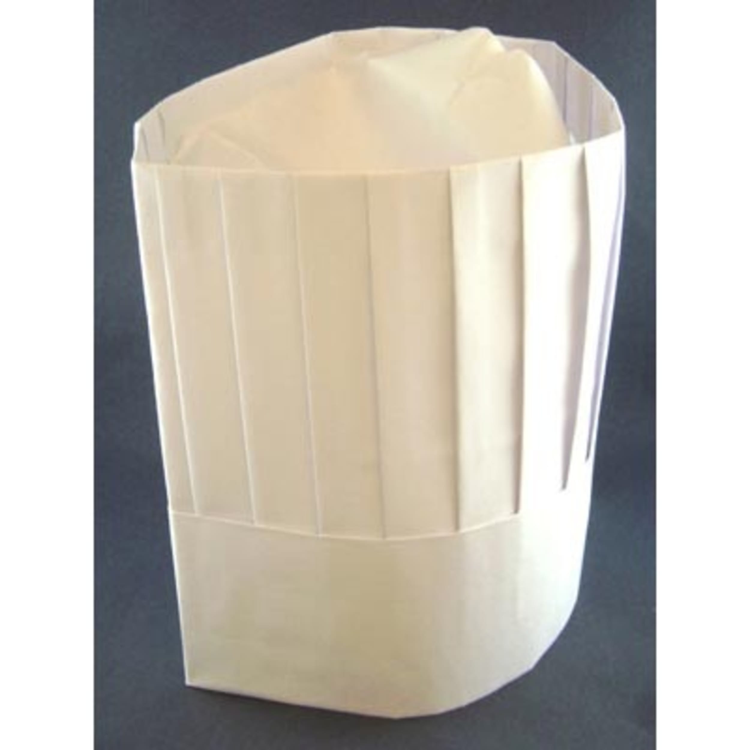 Catering Collection Chef Hat 23cm Paper Vertical Pleat White (10 Pack)