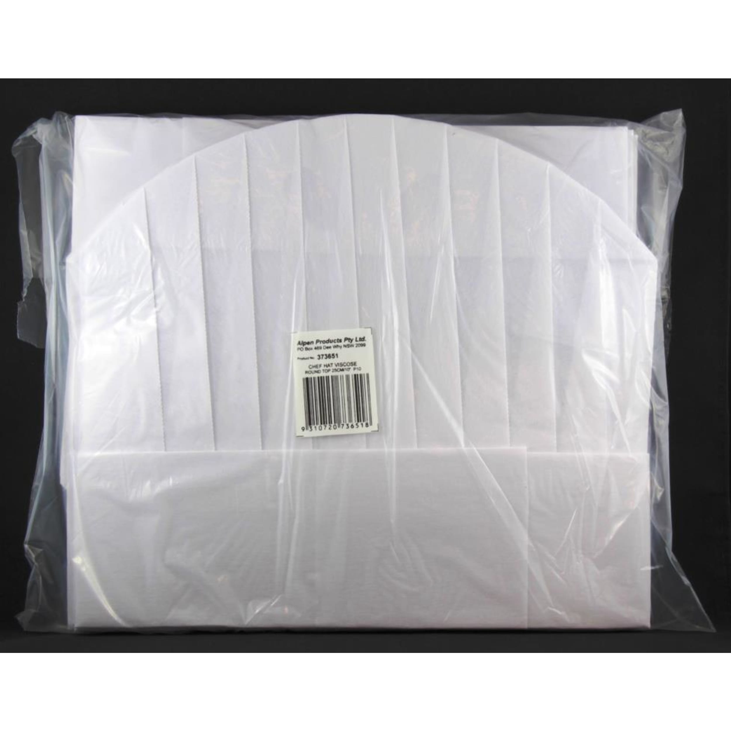 Catering Collection Chef Hat 25cm Viscose Round Top White (10 Pack)