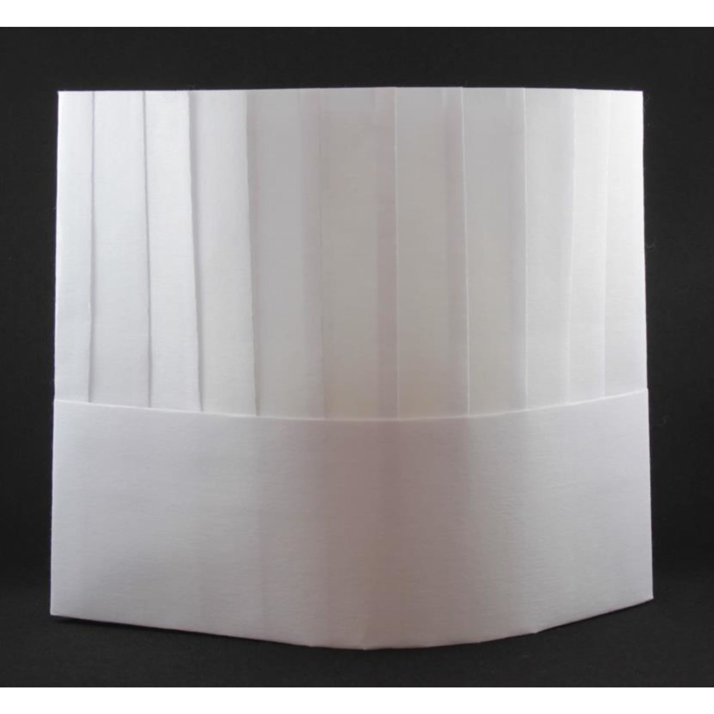 Catering Collection Chef Hat 20cm Viscose Vertical Pleat White (10 Pack)