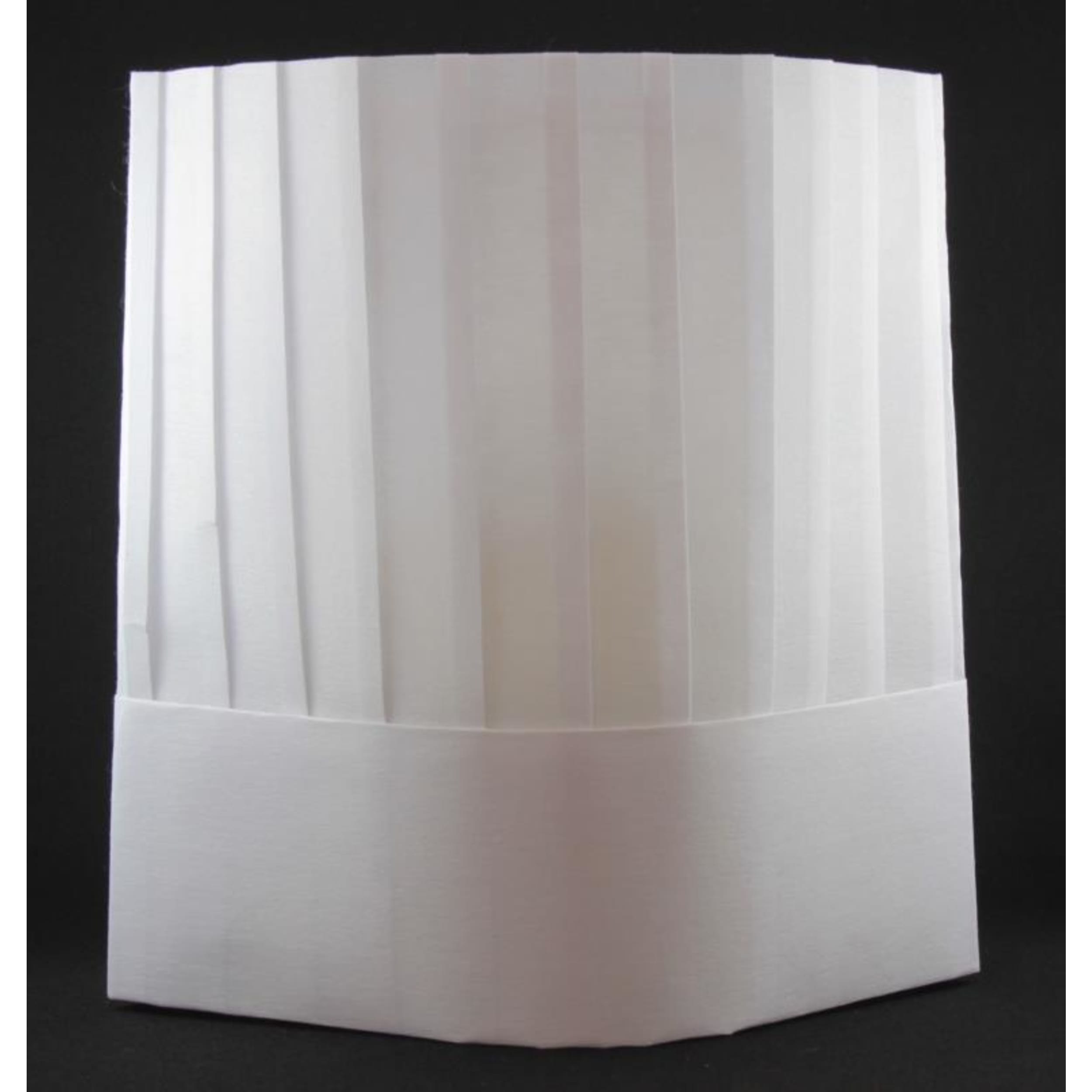 Catering Collection Chef Hat 25cm Viscose Vertical Pleat White (10 Pack)