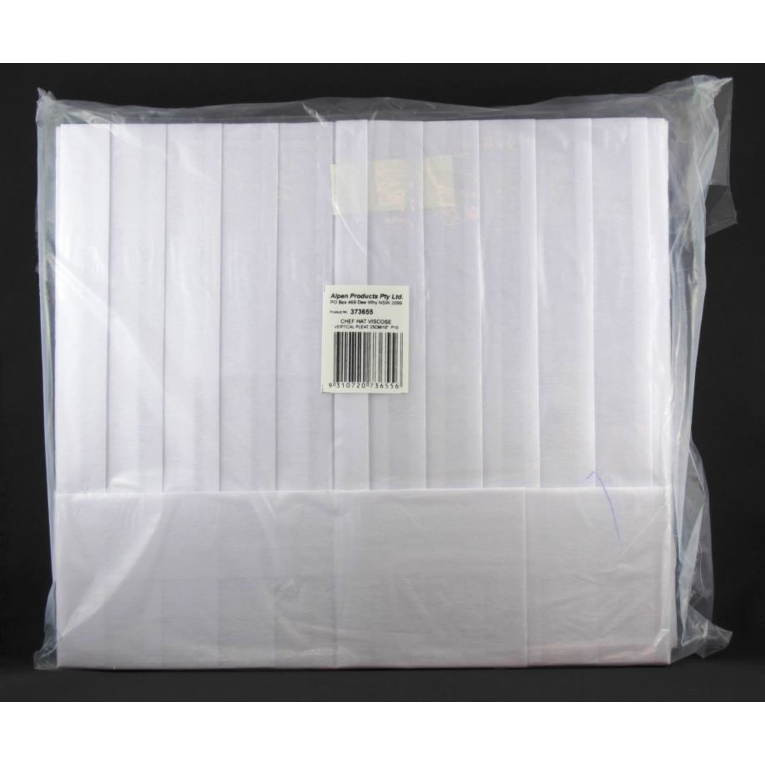 Catering Collection Chef Hat 25cm Viscose Vertical Pleat White (10 Pack)