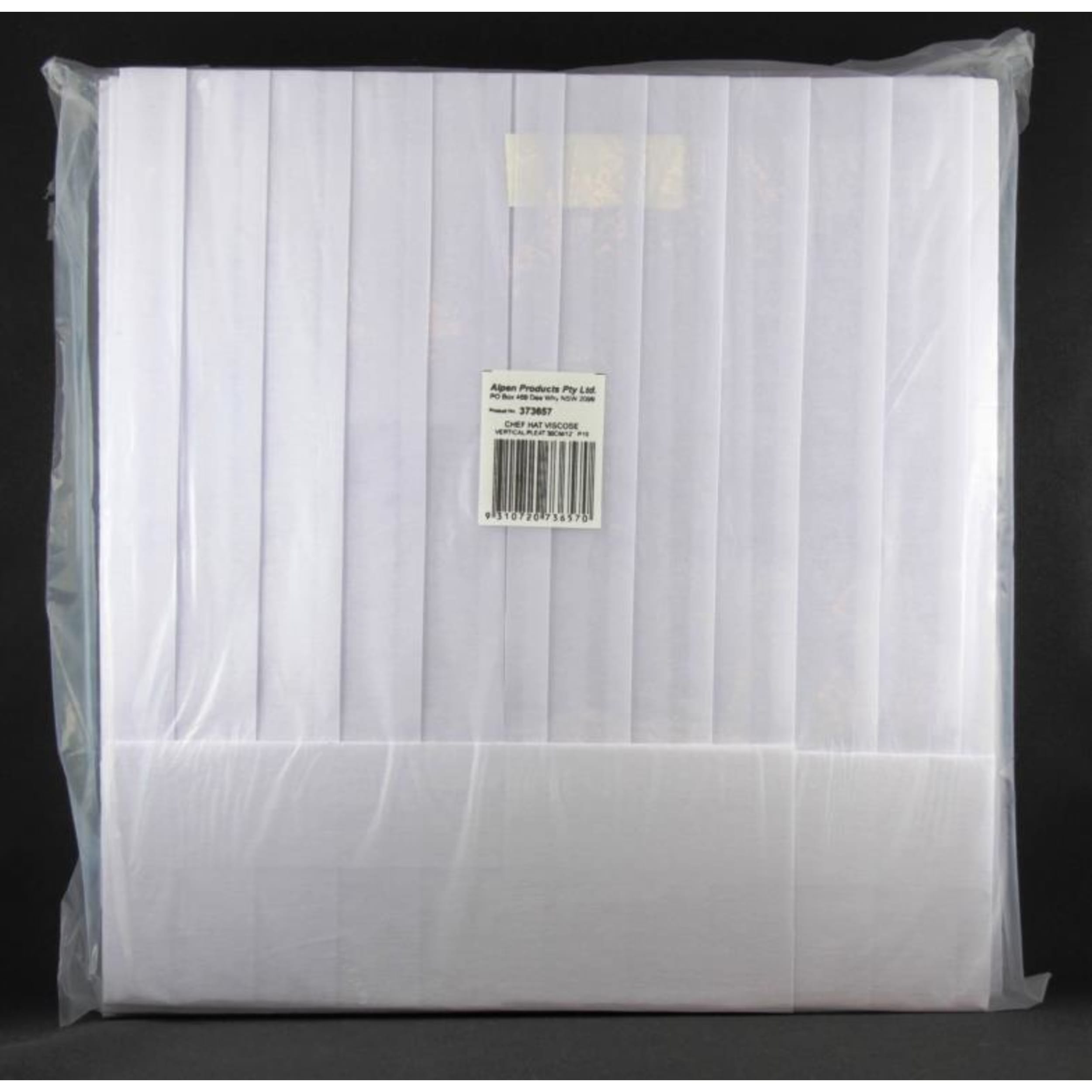 Catering Collection Chef Hat 30cm Viscose Vertical Pleat White (10 Pack)