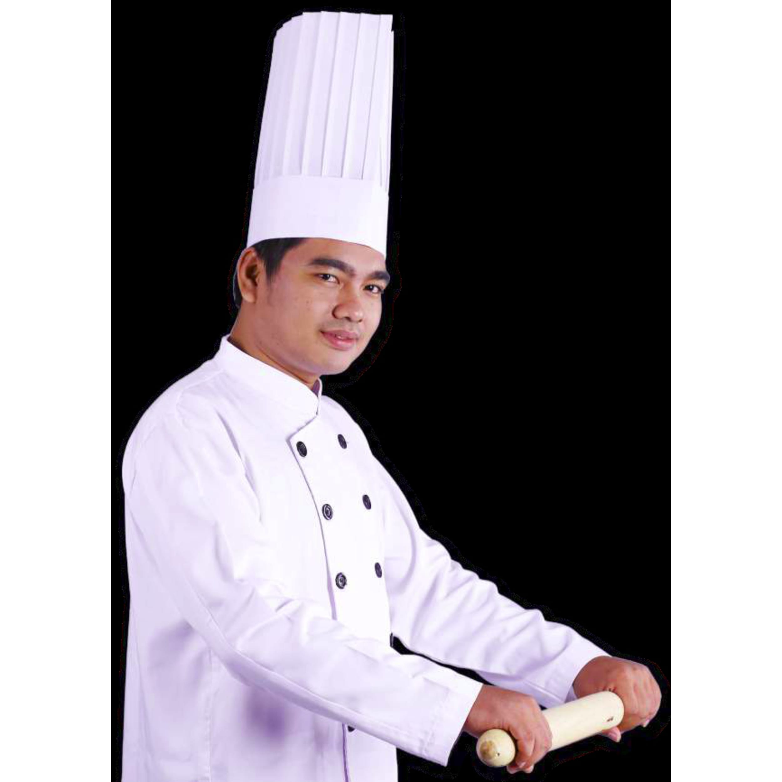 Catering Collection Chef Hat 30cm Viscose Vertical Pleat White (10 Pack)