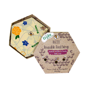 Buzzee Organic Beeswax Wraps Pack 3 - Asst. Designs