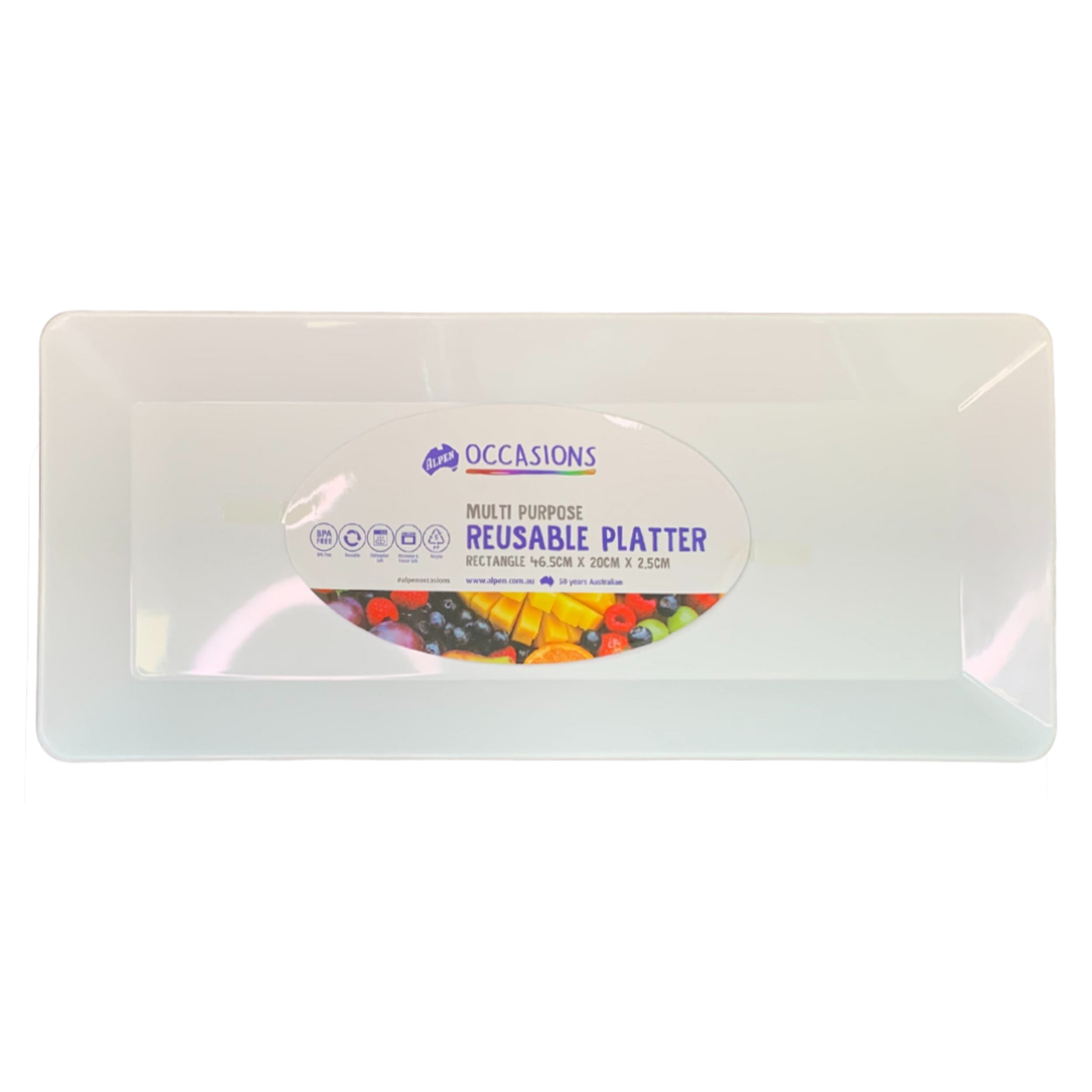 Catering Collection Platter Rectangle PP 46.5x20x2.5cm White