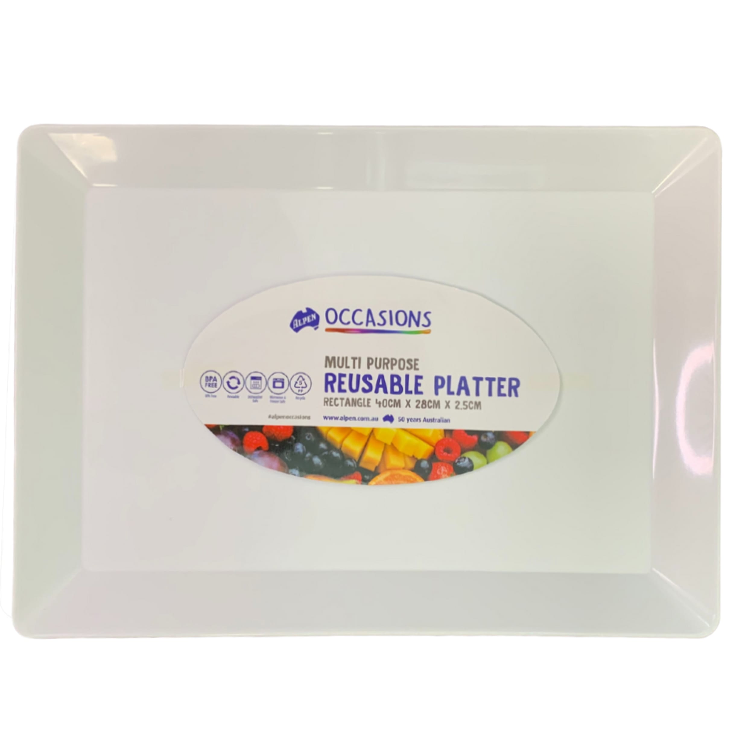 Catering Collection Platter Rectangle PP 40x28x2.5cm White