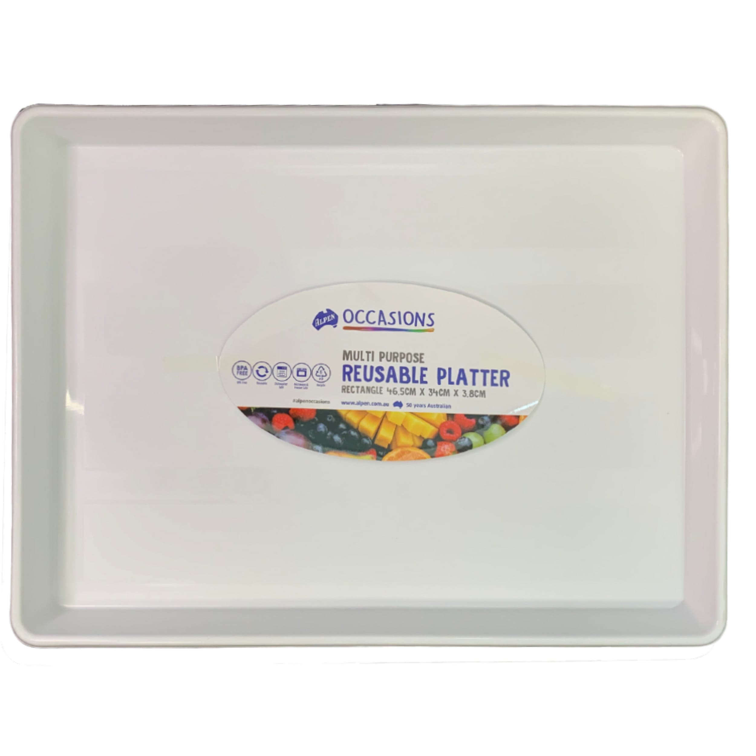 Catering Collection Platter Rectangle Slab Cake 46.5x34x3.8cm White