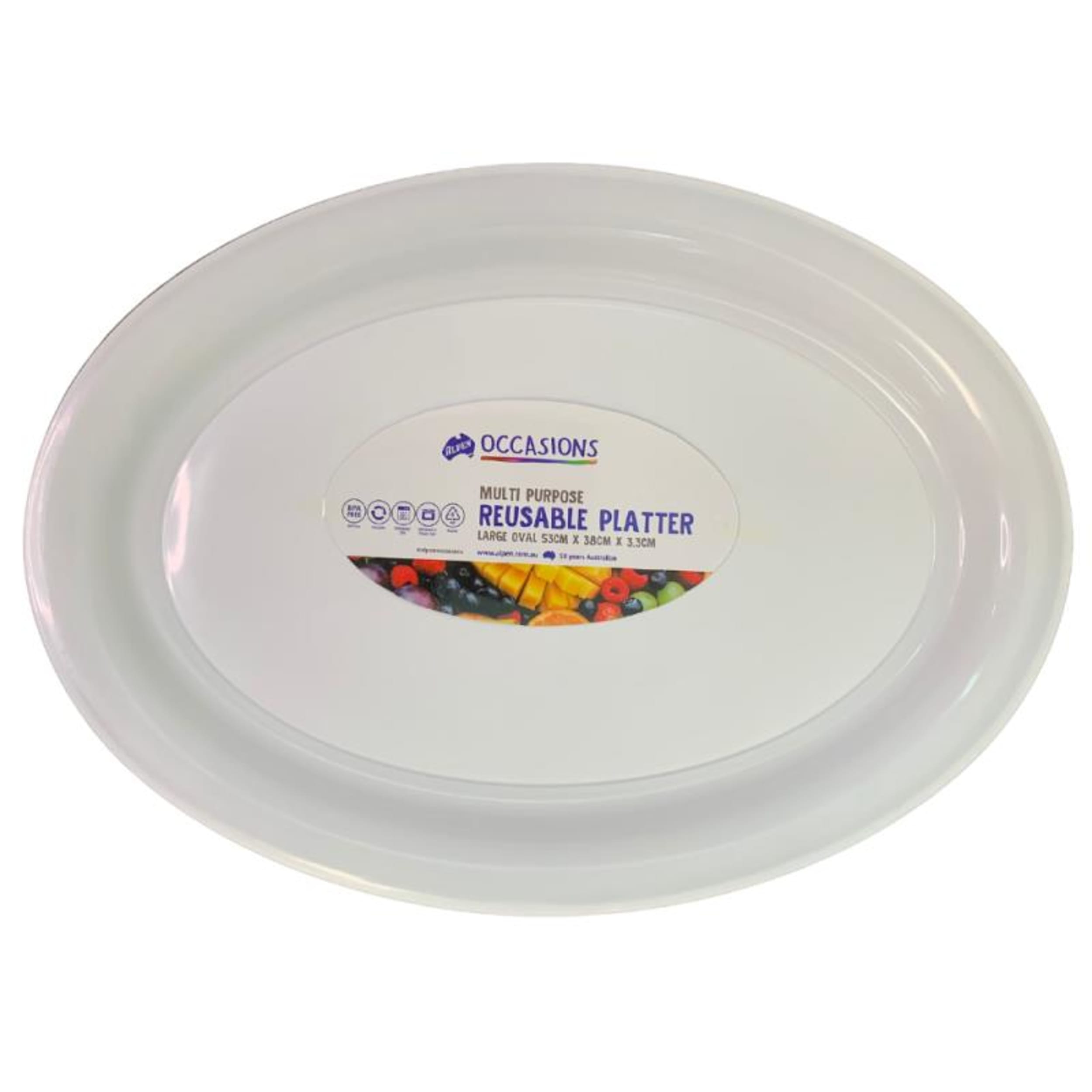 Catering Collection Platter Oval PP 53x38x3.3cm White Large