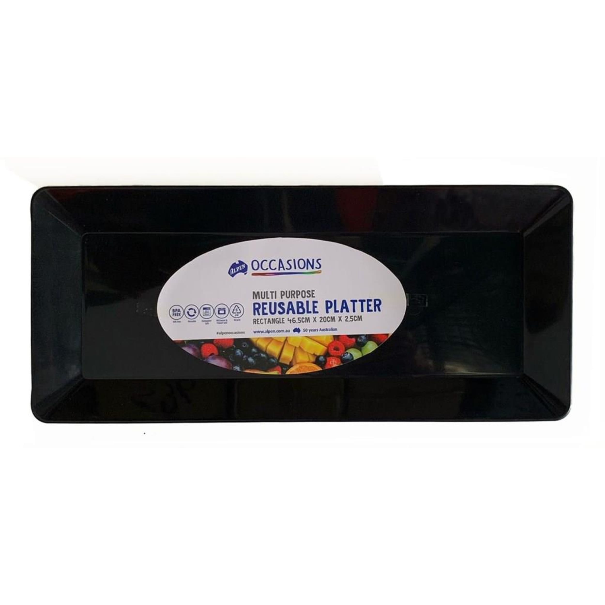 Catering Collection Platter Rectangle PP 46.5x20x2.5cm Black