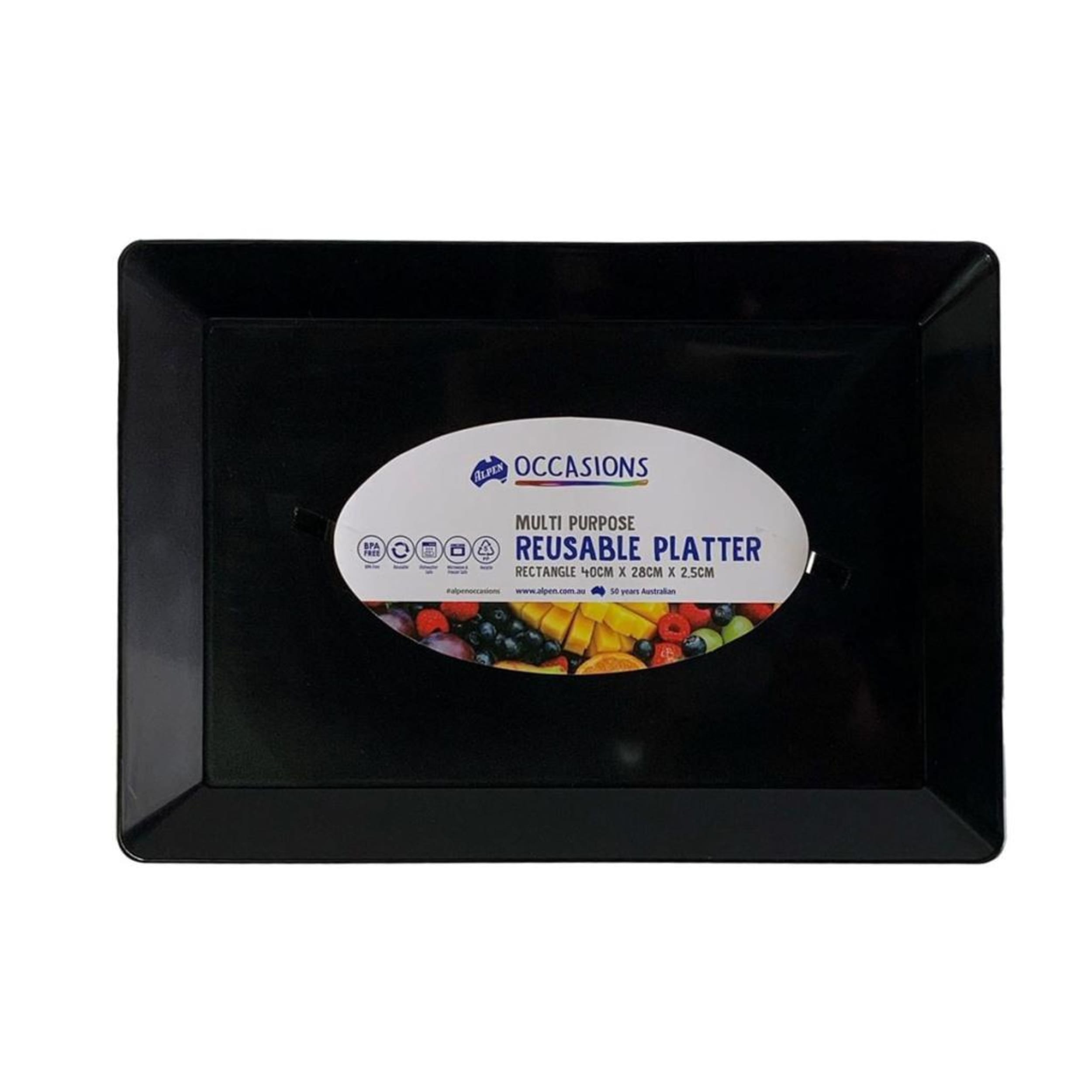 Catering Collection Platter Rectangle PP 40x28x2.5cm Black