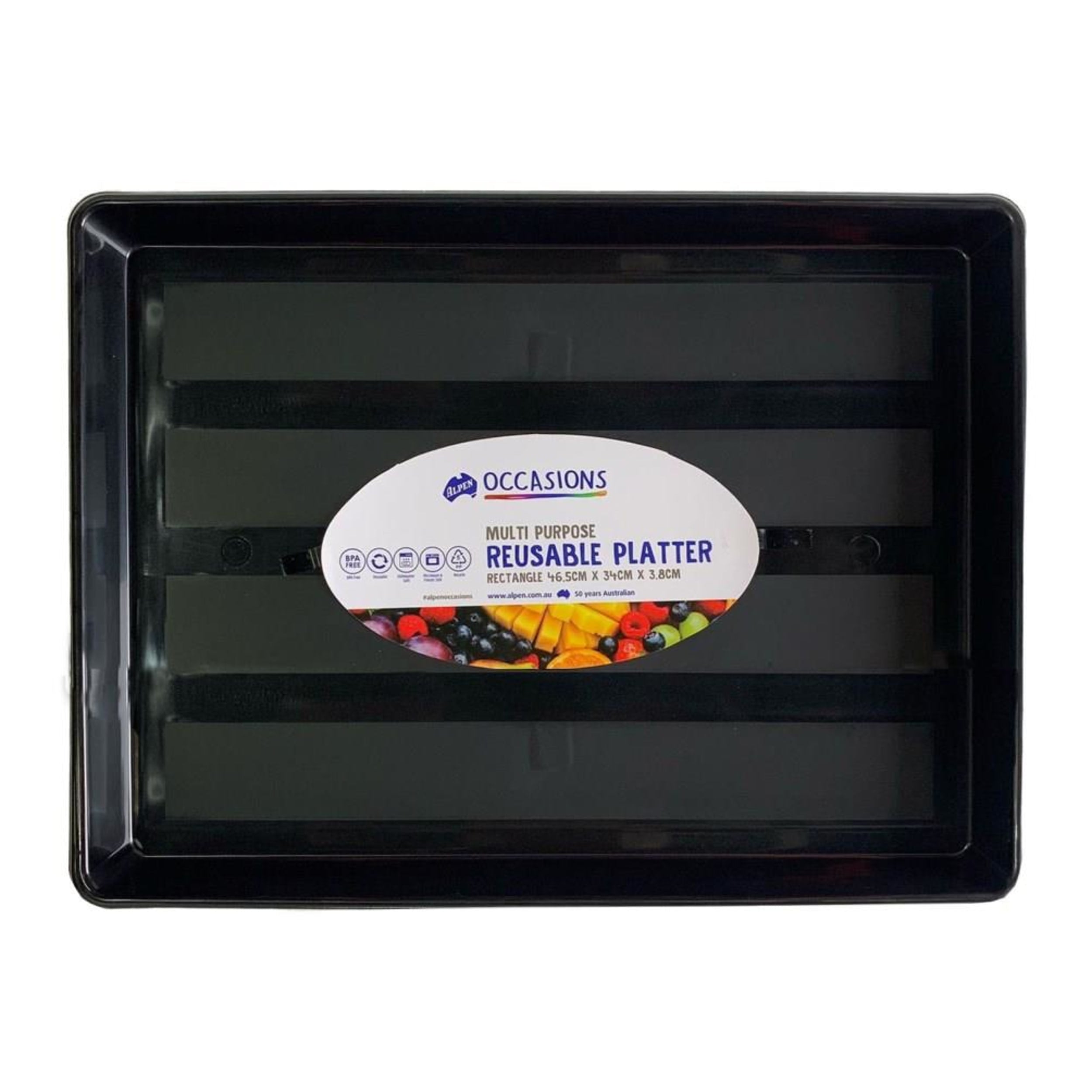 Catering Collection Platter Rectangle Slab Cake 46.5x34x3.8cm Black