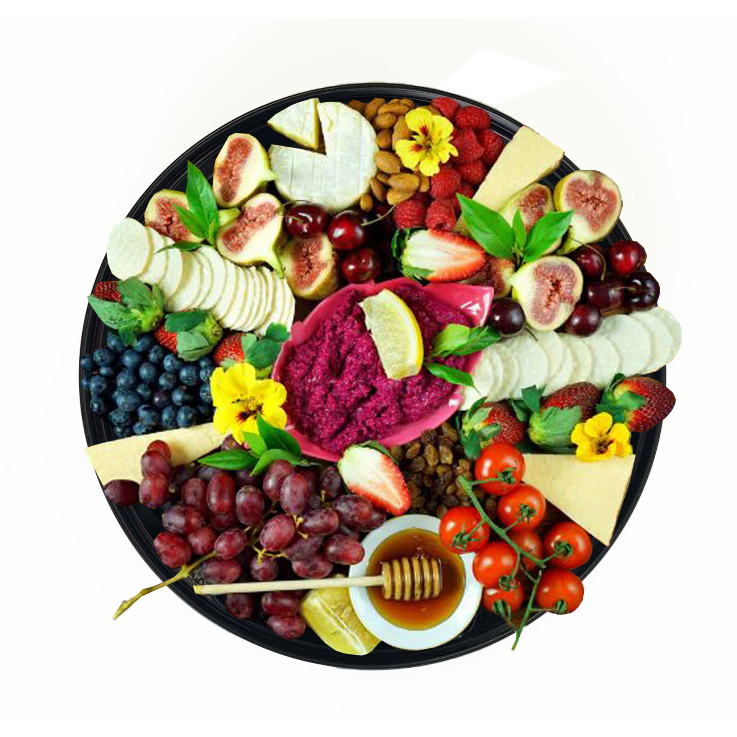 Catering Collection Platter 5 Sectional Round PP 31.5x3.7cm Black