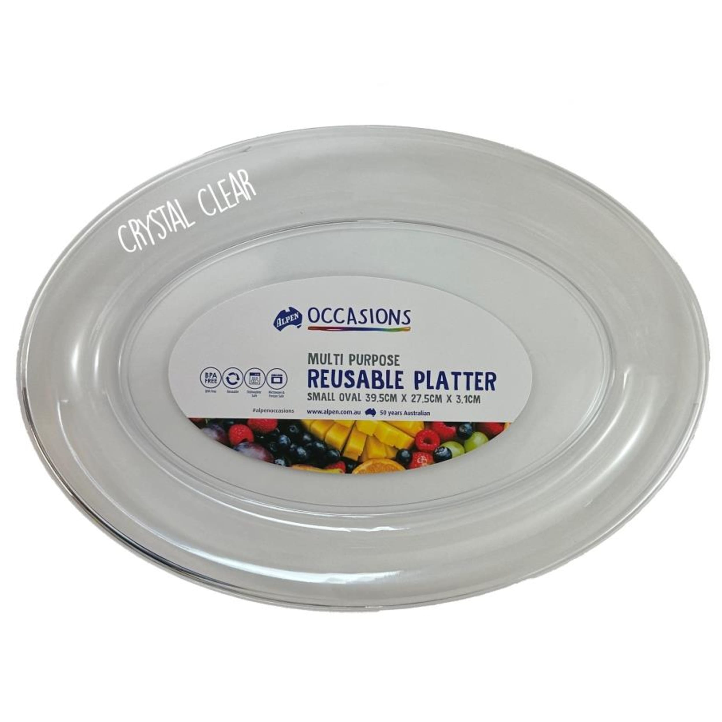 Catering Collection Reusable Oval Platter 39.5x27.5x3.1cm Clear