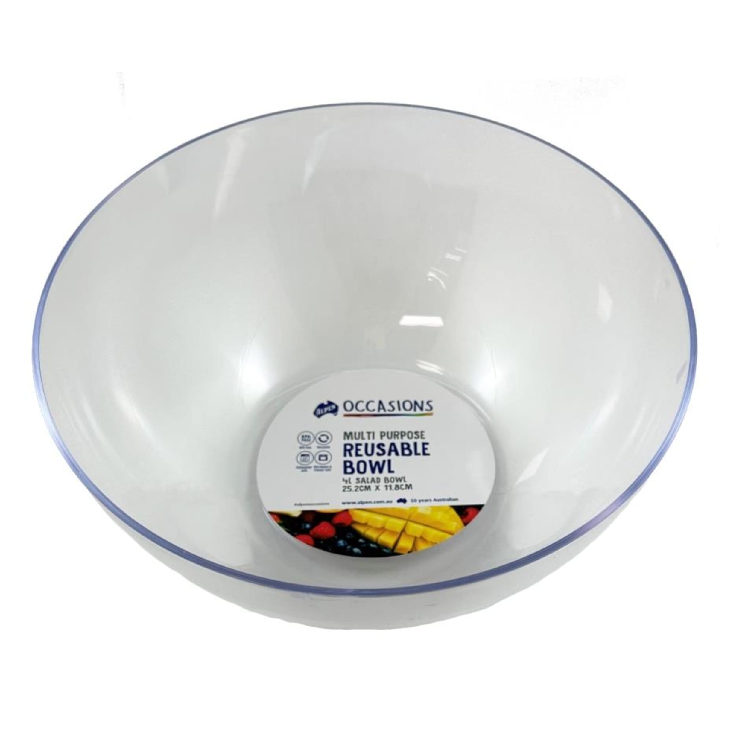 Catering Collection Reusable 4L Bowl 25.2x11.8cm Clear