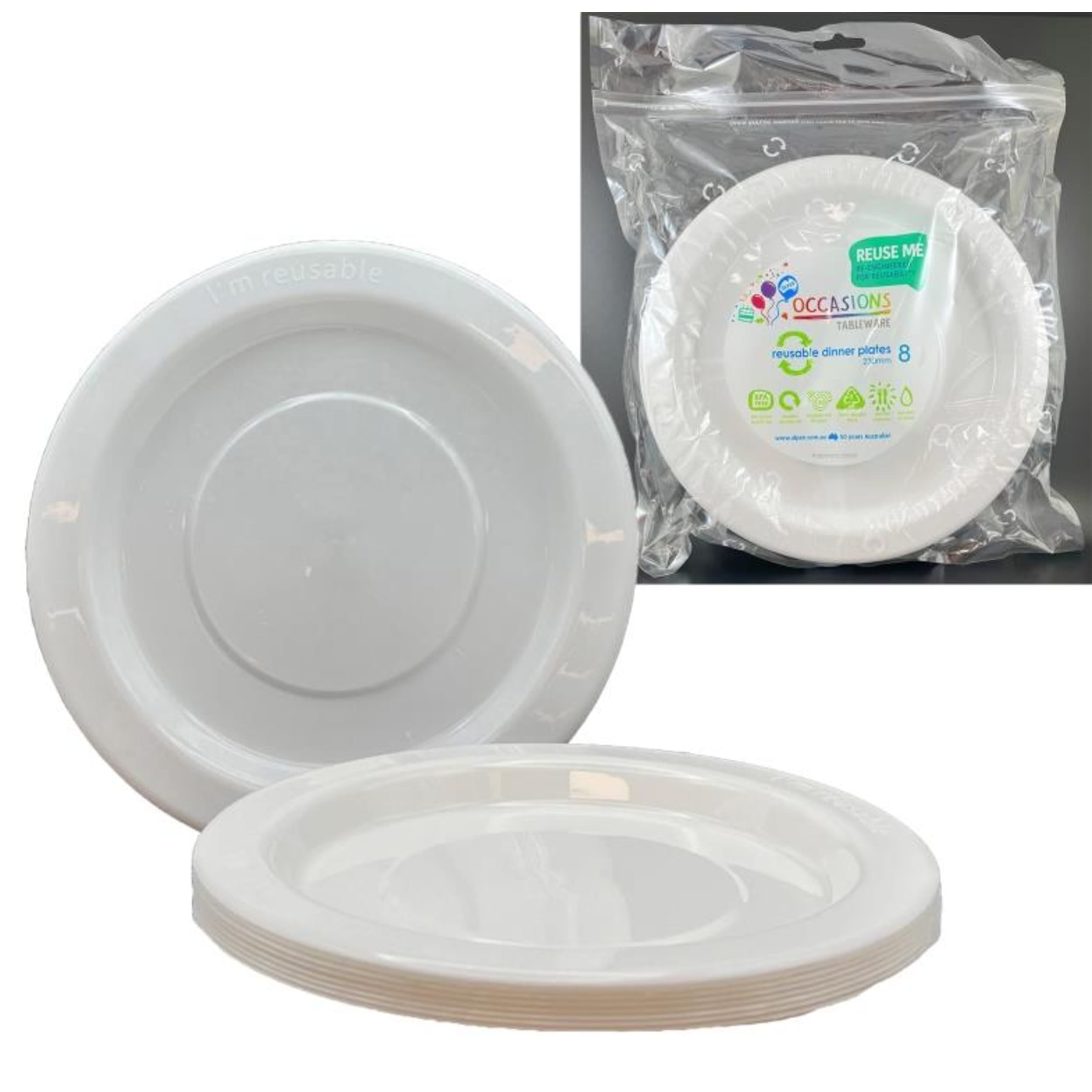 Occasions Dinner Plate White 230mm (8 Pack)