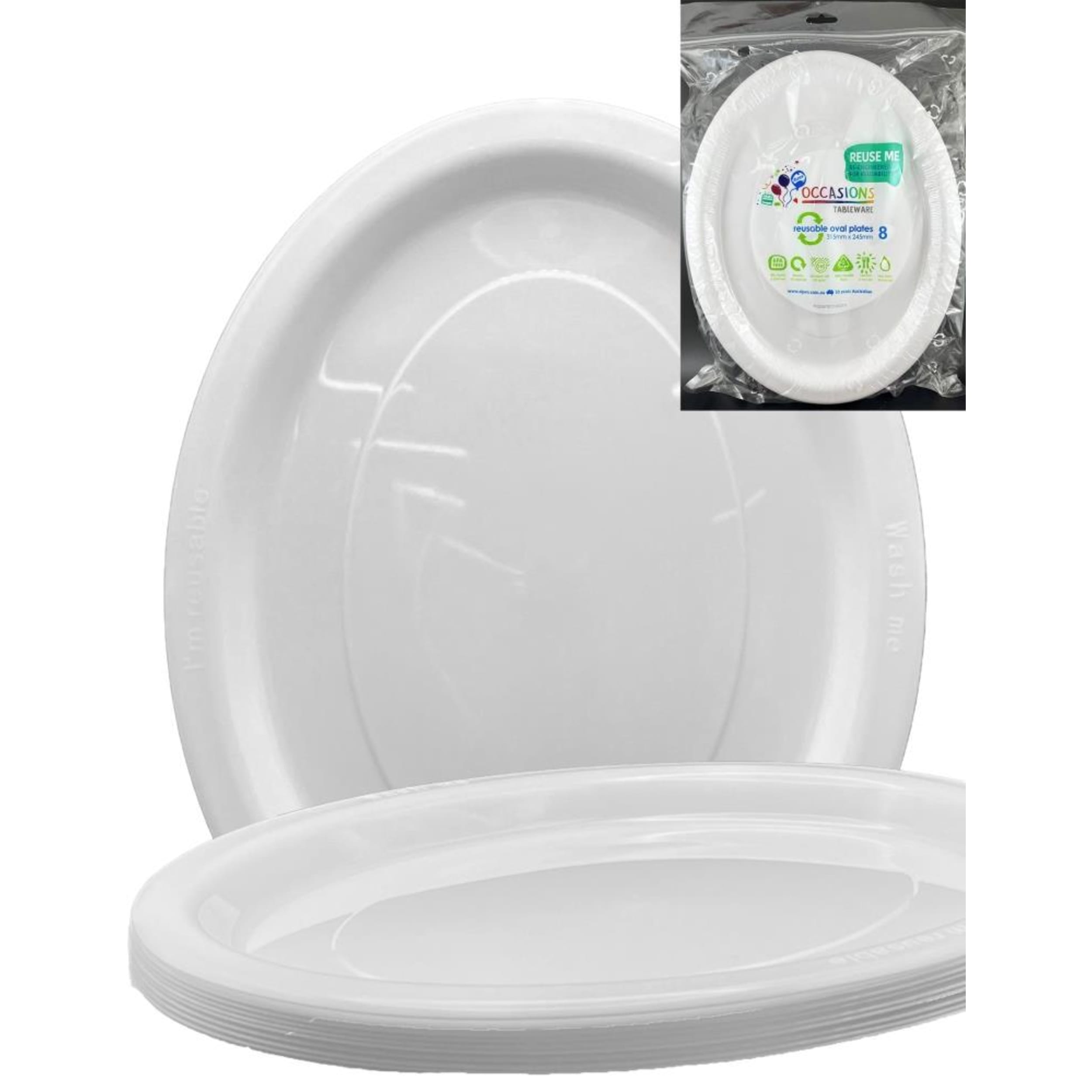 Occasions Oval Plate White 315x245mm (8 Pack)