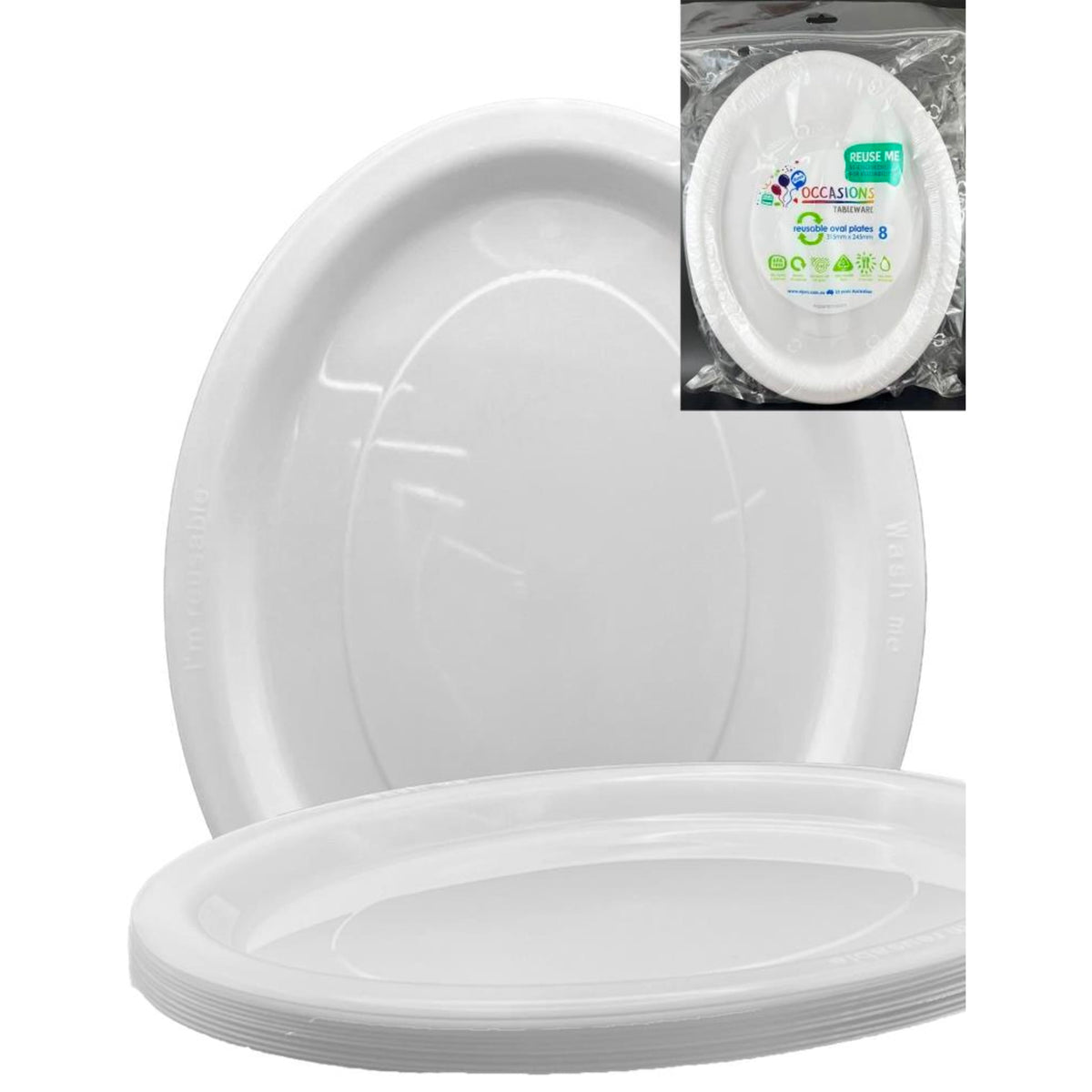 Occasions Oval Plate White 315x245mm (8 Pack)