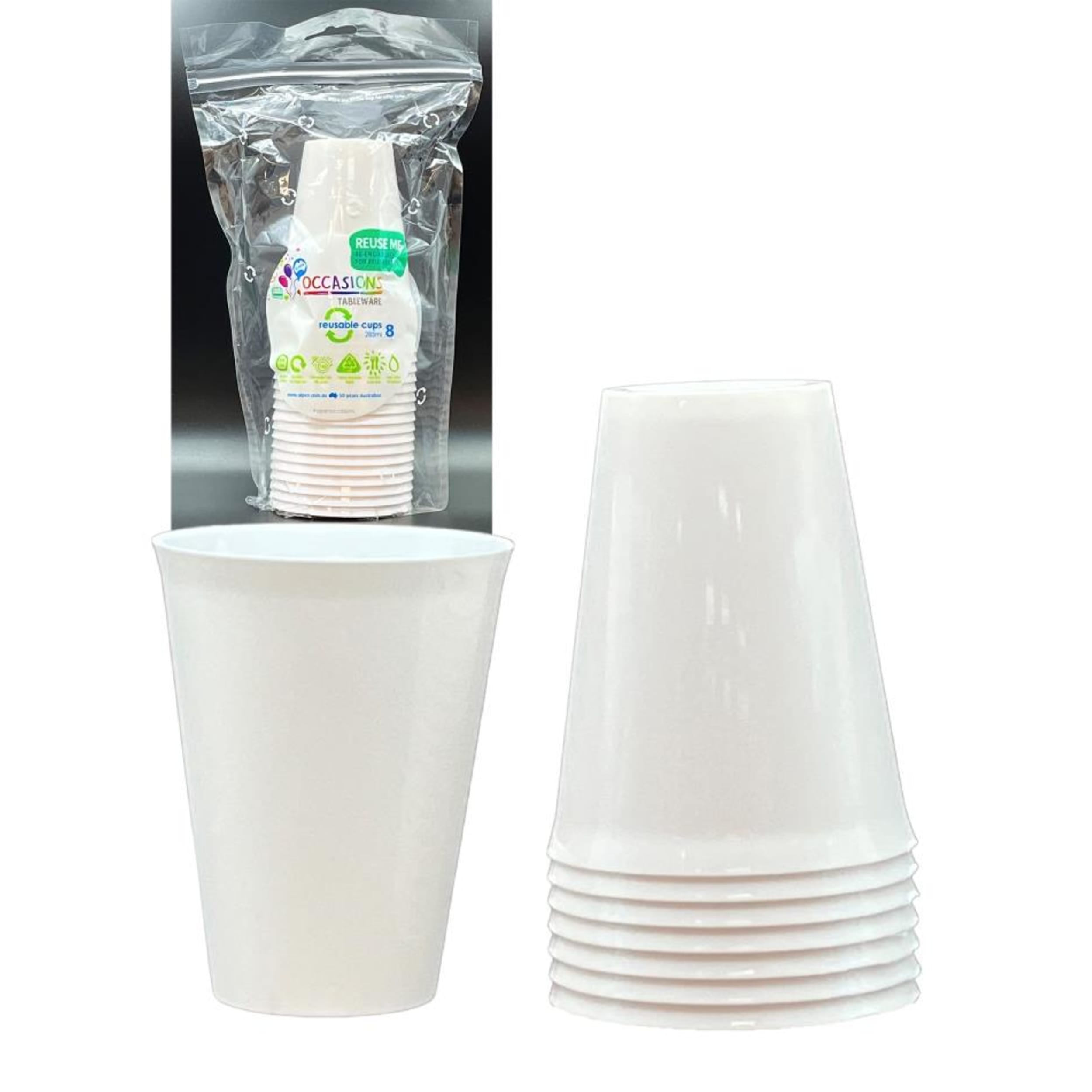 Occasions Cup White 285ml (8 Pack)