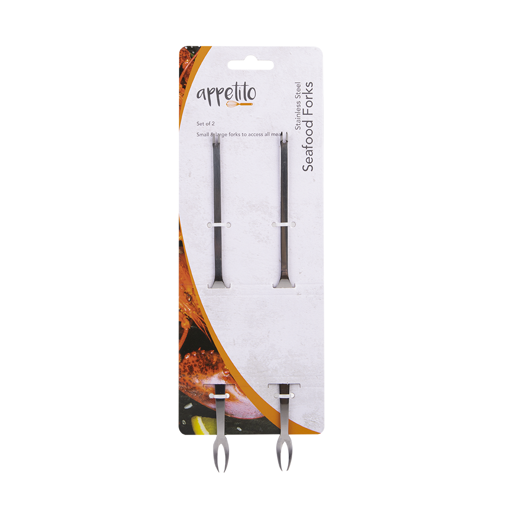 Appetito Stainless Steel Seafood Forks Set 2