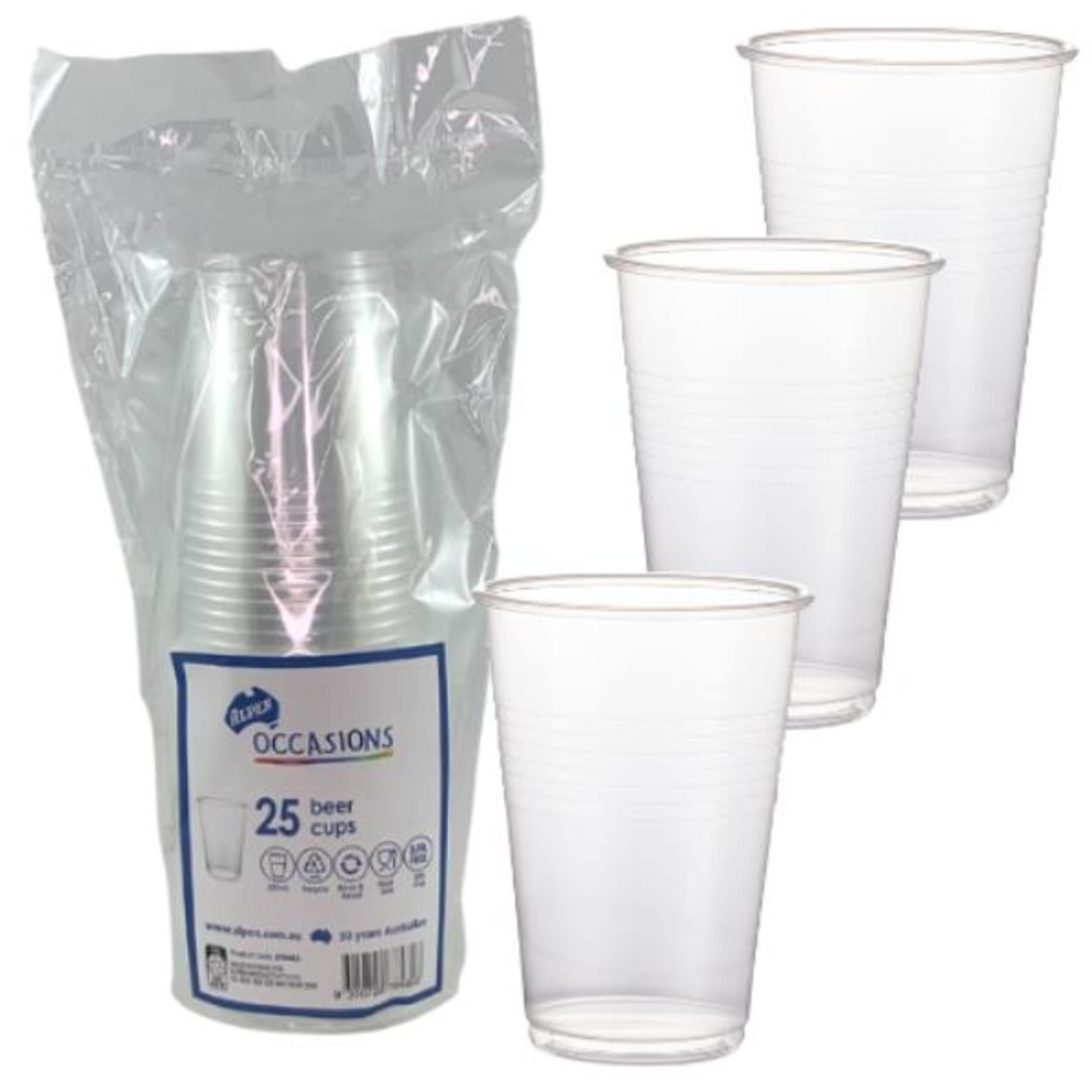 Occasions Plastic Beer Cups 285ml (25 Pack)