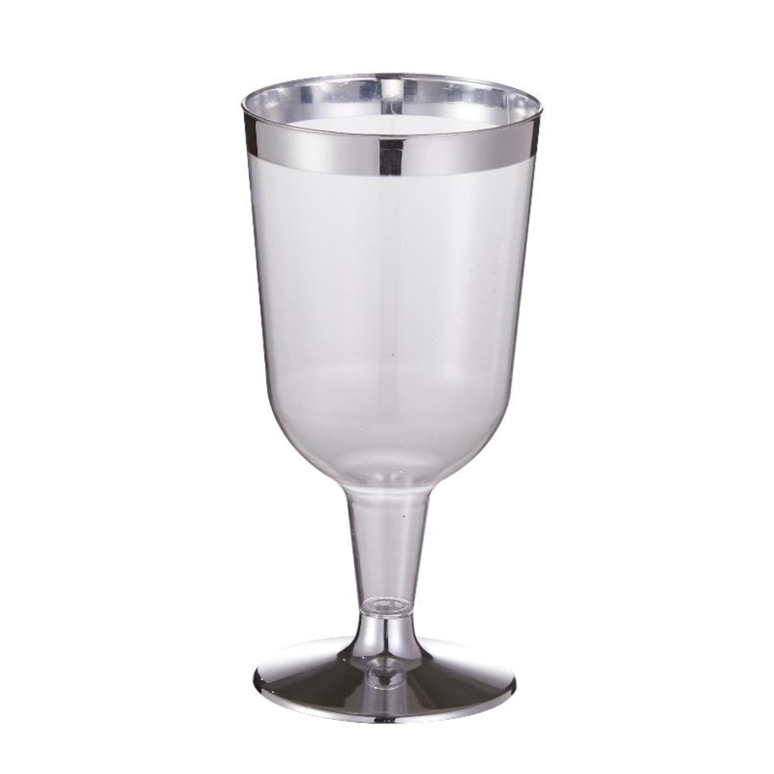 Occasions Silver Trim Plastic Wine Glass 175ml (12 Pack)