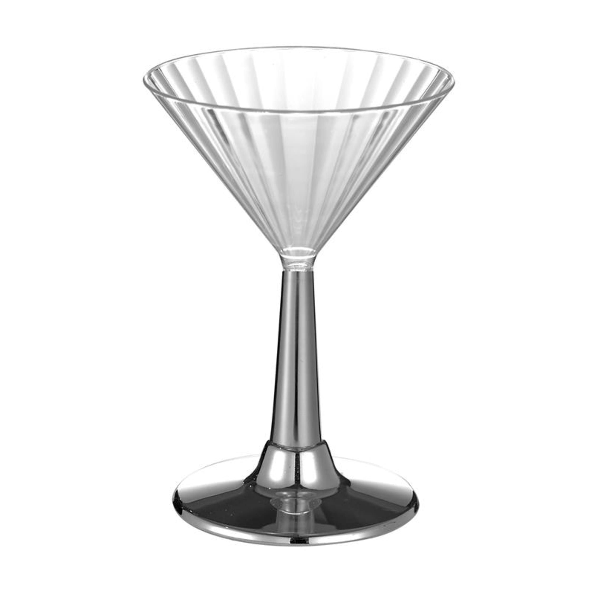 Occasions Silver Trim Plastic Martini Glass 175ml (12 Pack)