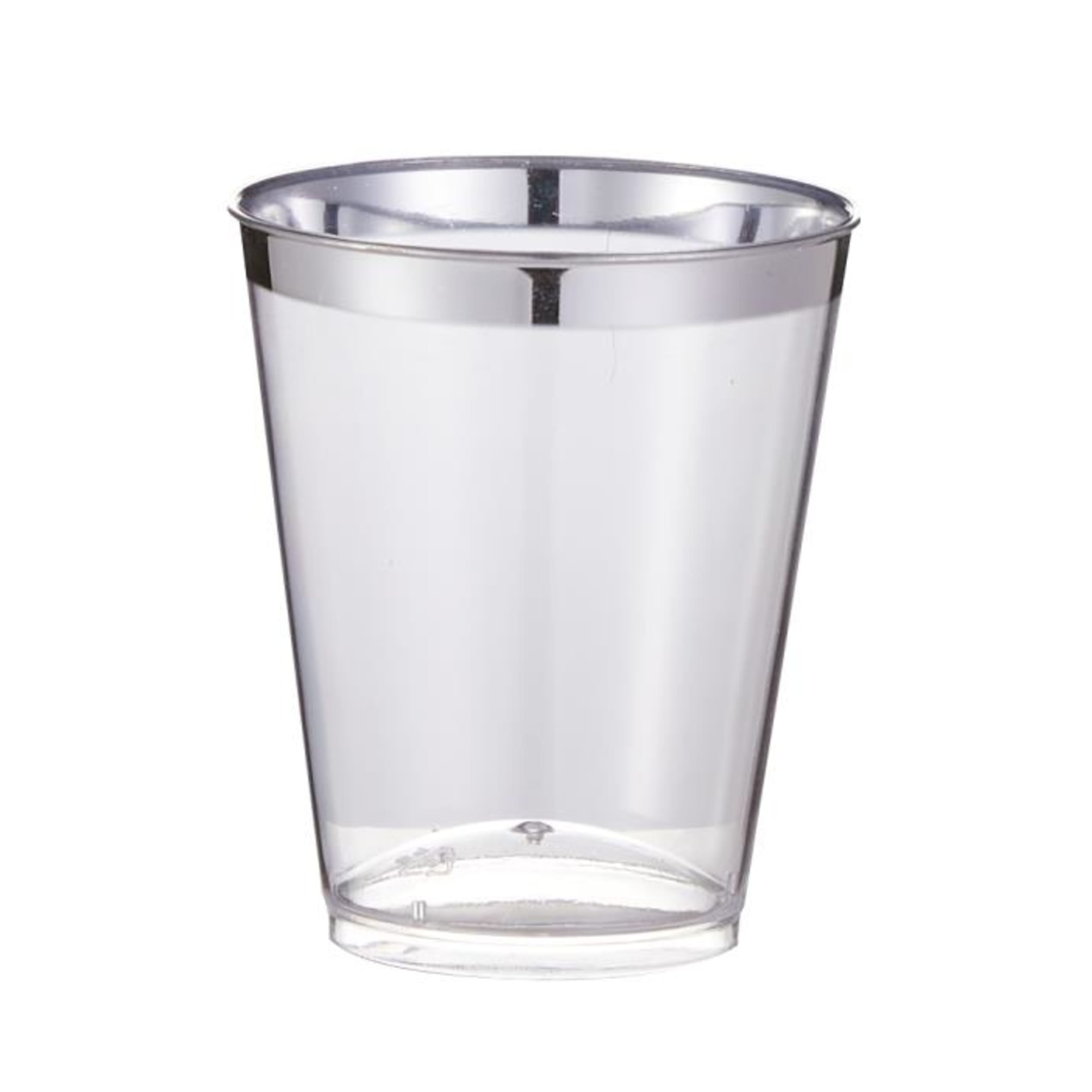 Occasions Silver Trim Plastic Shot Glass 30ml (50 Pack)