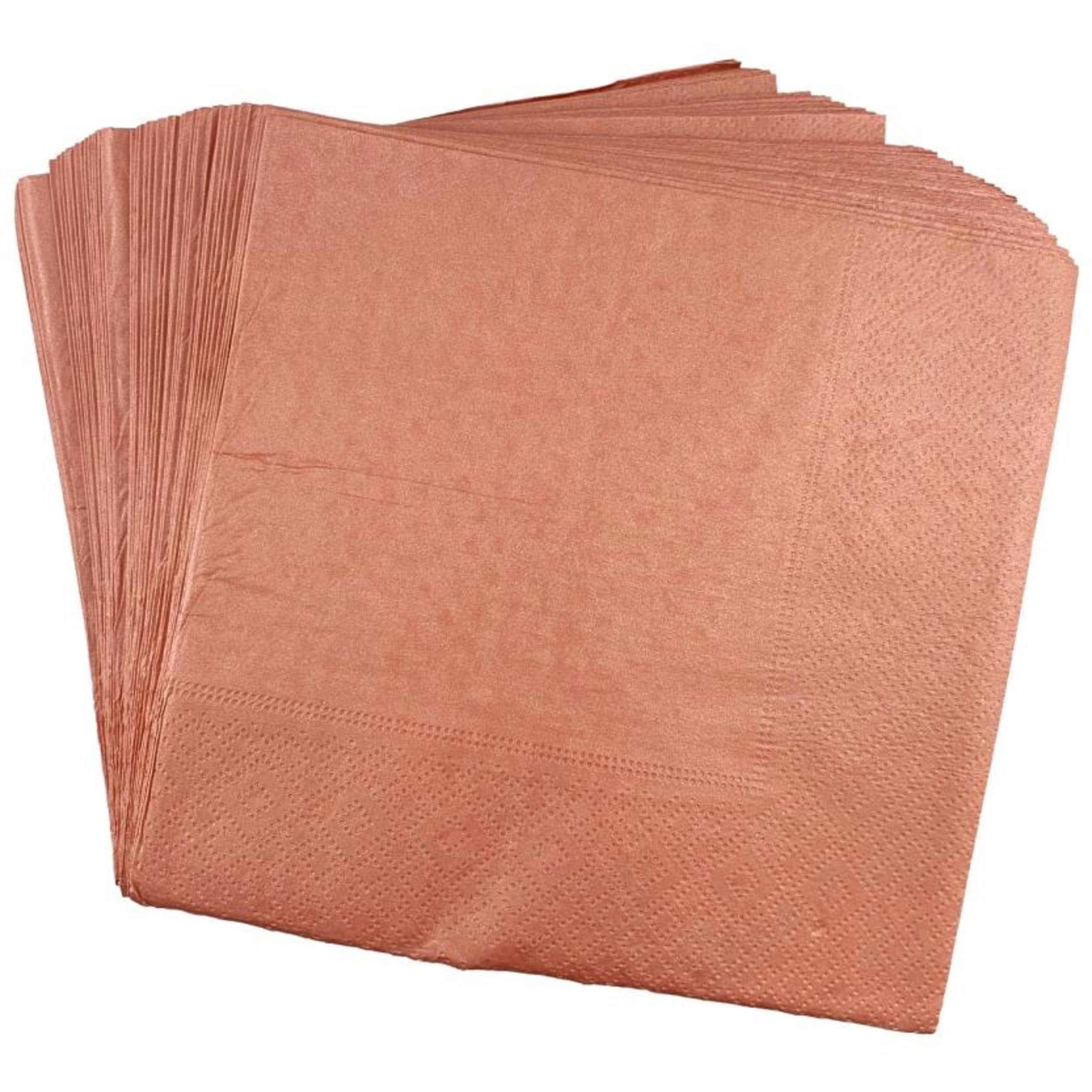 TableWow! Metallic Rose Gold Lunch Napkin 33x33cm 2ply (50 Pack)