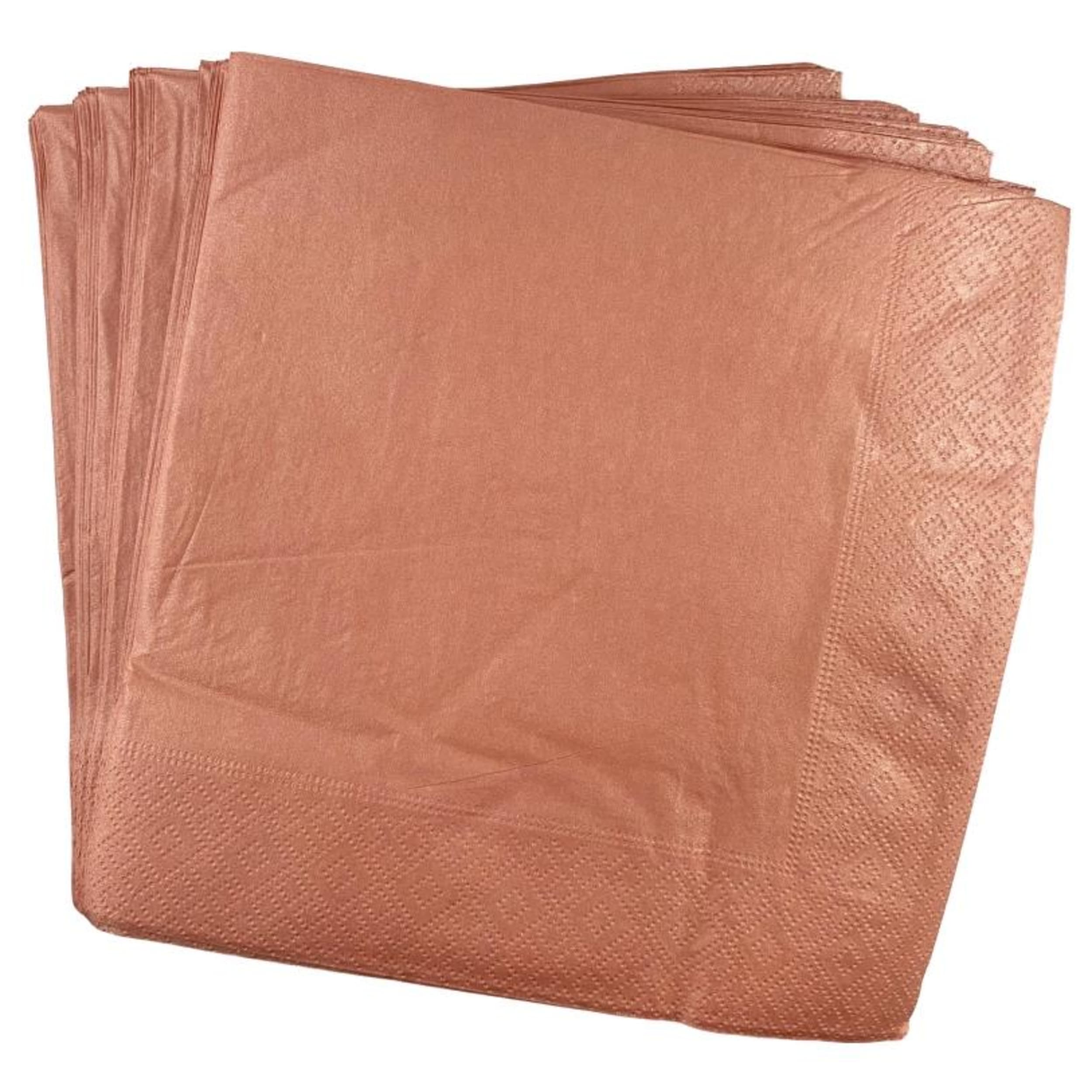TableWow! Metallic Rose Gold Dinner Napkin 40x40cm 2ply (50 Pack)
