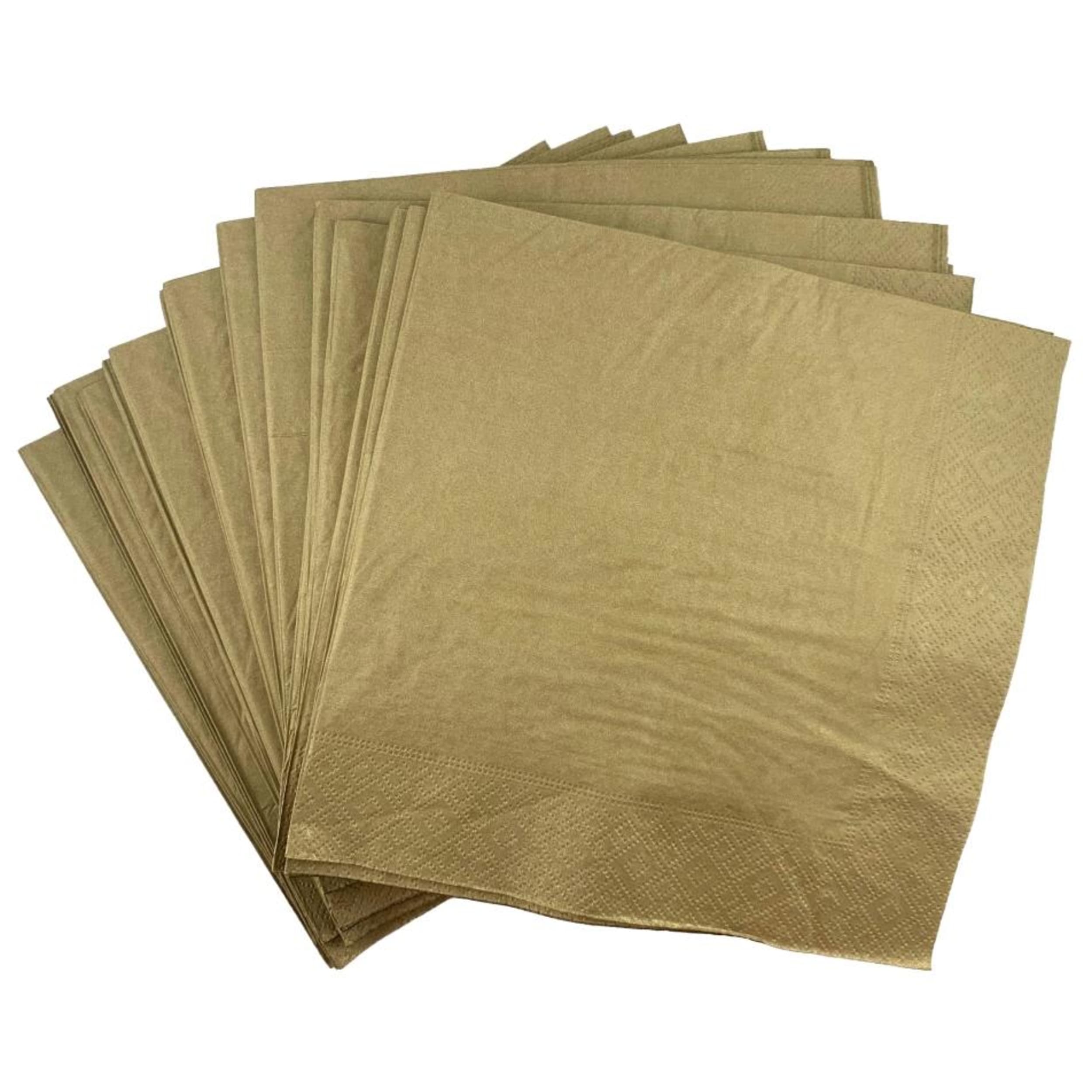 TableWow! Metallic Gold Dinner Napkin 40x40cm 2ply (50 Pack)