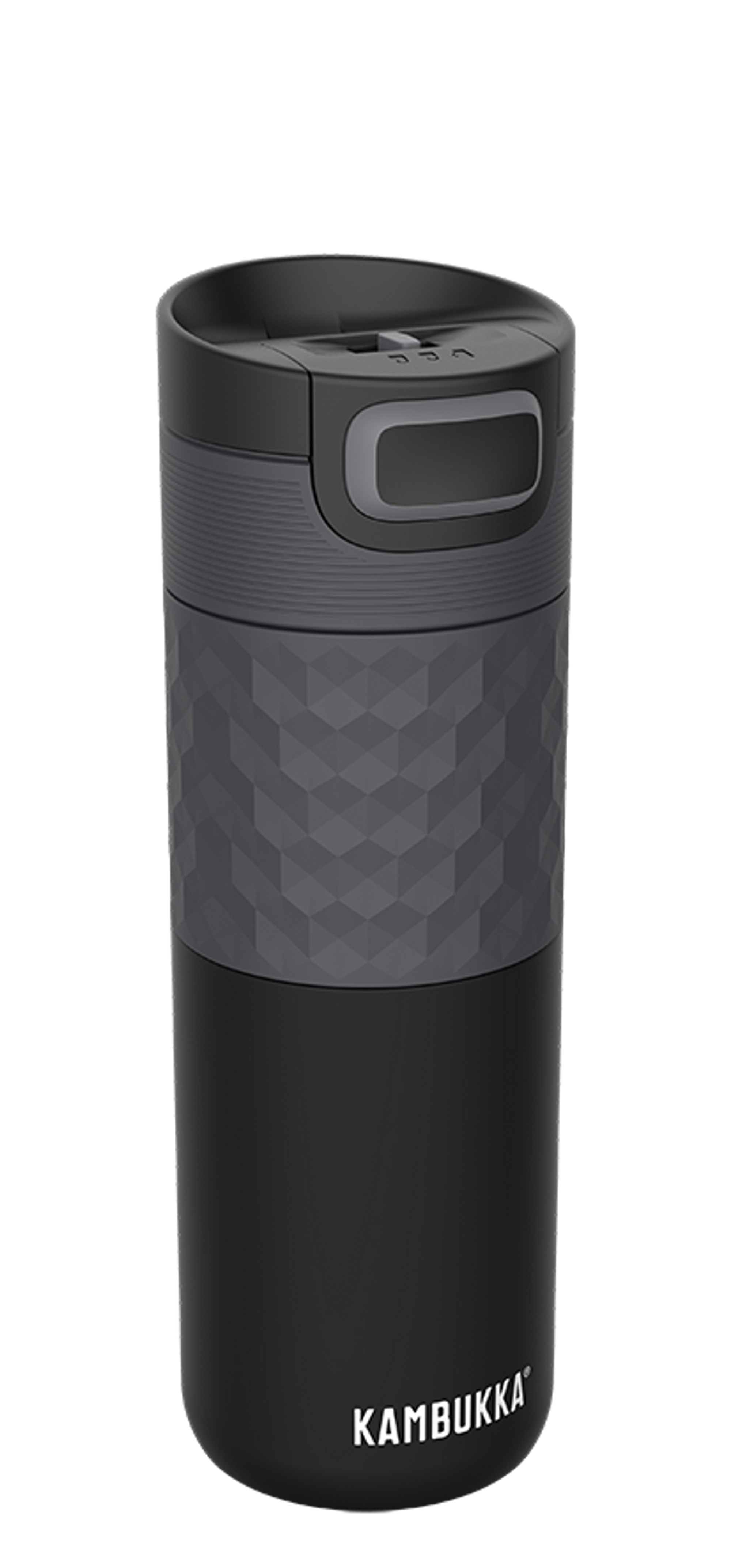 Kambukka Etna 3-in-1 Snapclean Travel Mug 500ml - Black Steel