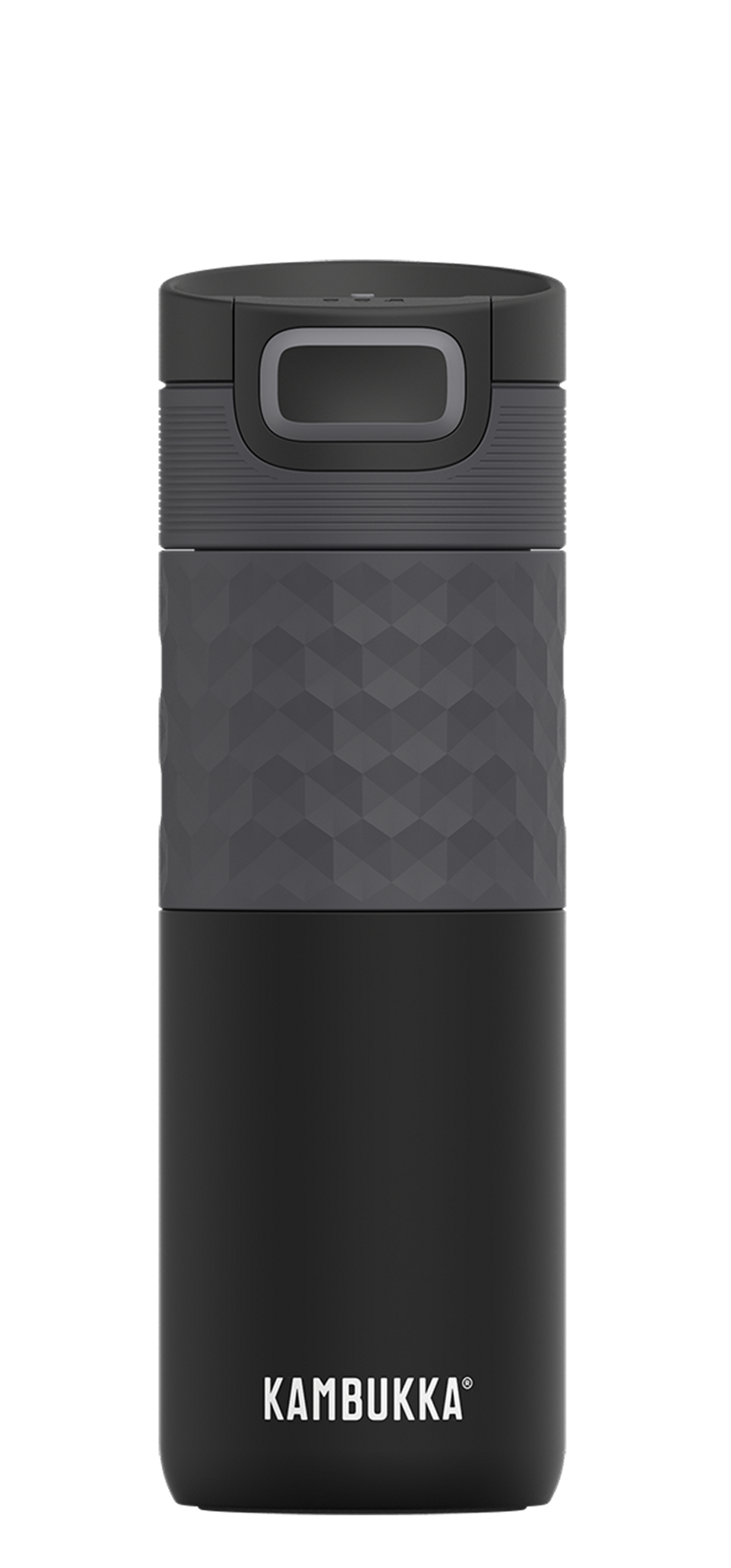 Kambukka Etna 3-in-1 Snapclean Travel Mug 500ml - Black Steel