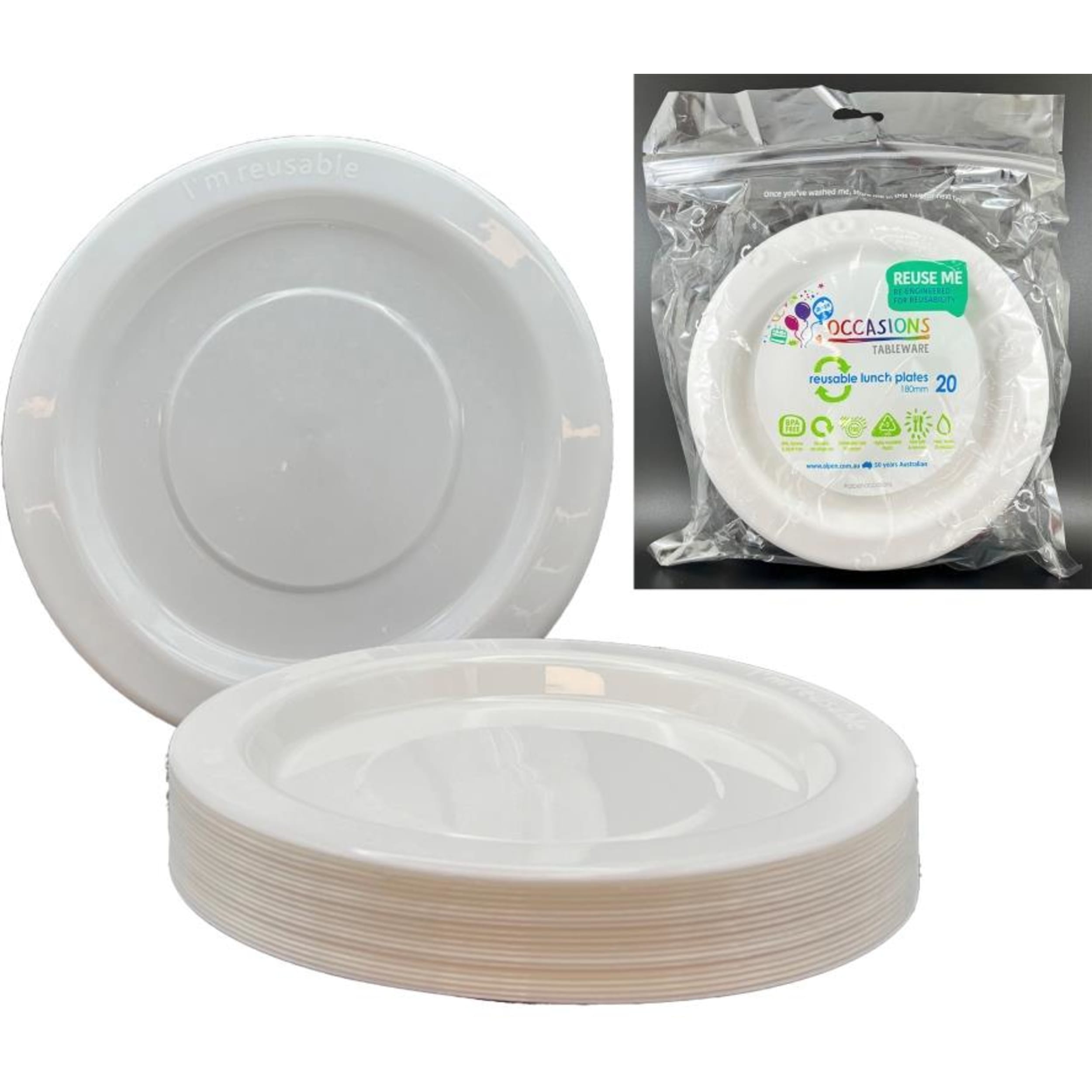 Occasions White Lunch Plate (20 Pack)