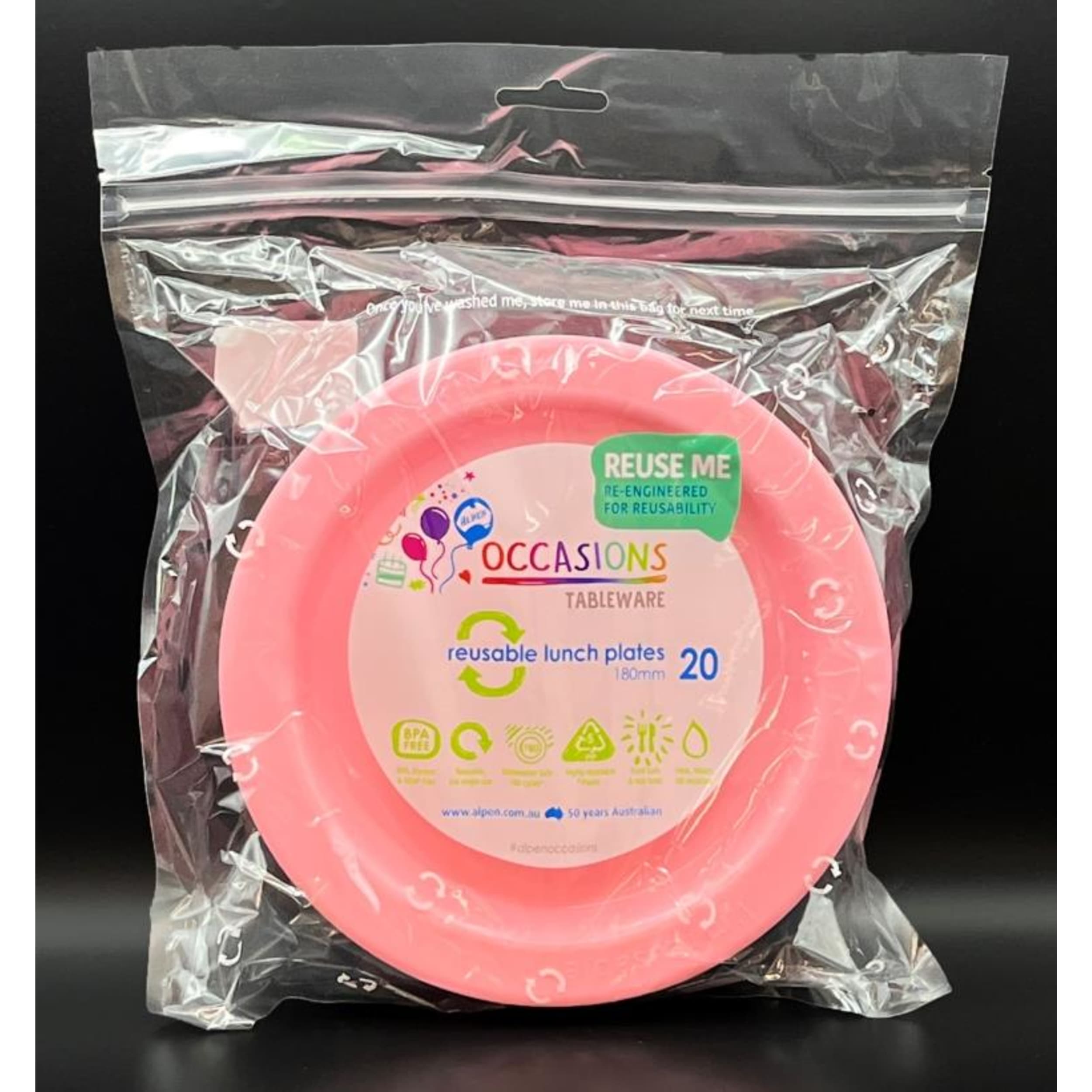 Occasions Light Pink Lunch Plate (20 Pack)