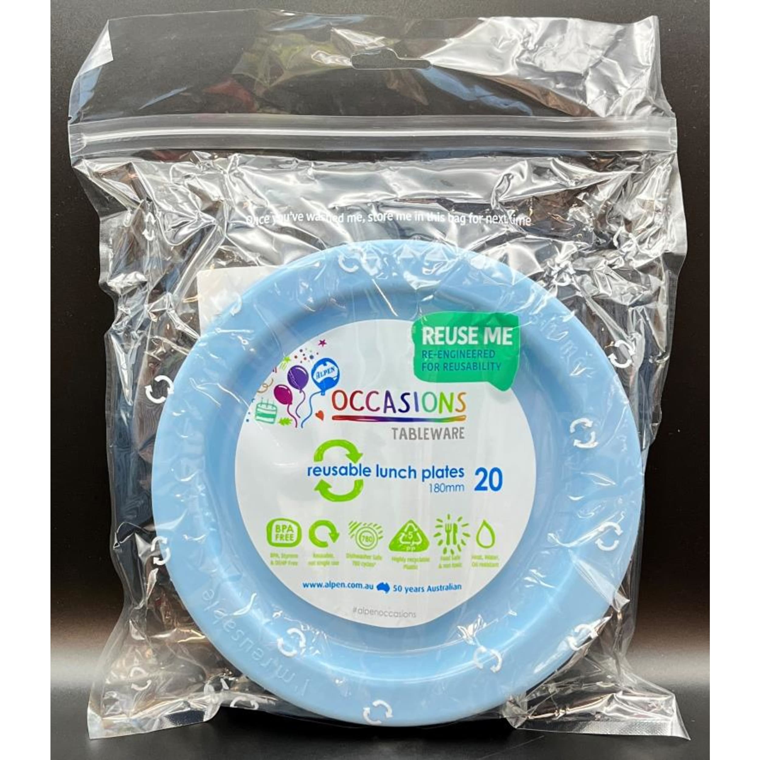 Occasions Light Blue Lunch Plate (20 Pack)