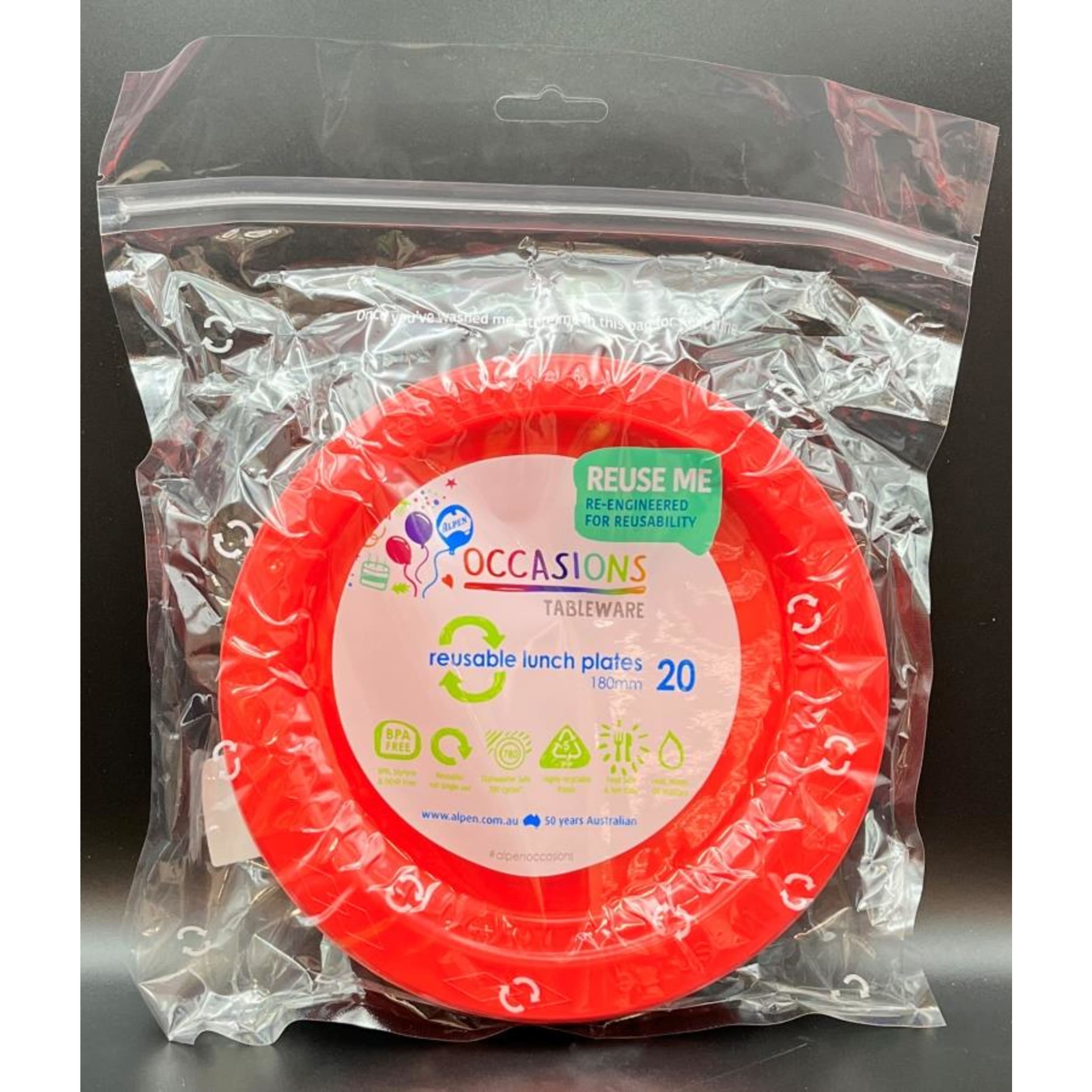 Occasions Red Lunch Plate (20 Pack)