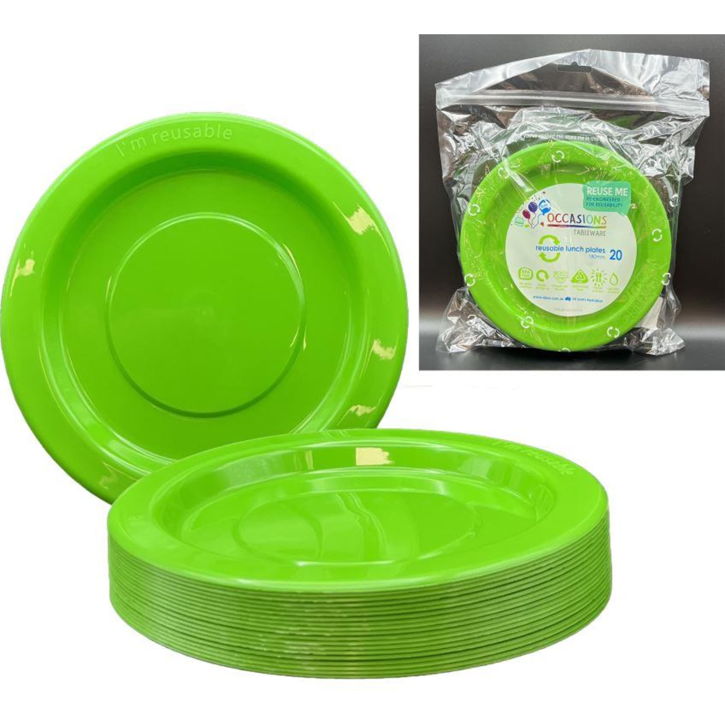 Occasions Lime Lunch Plate (20 Pack)