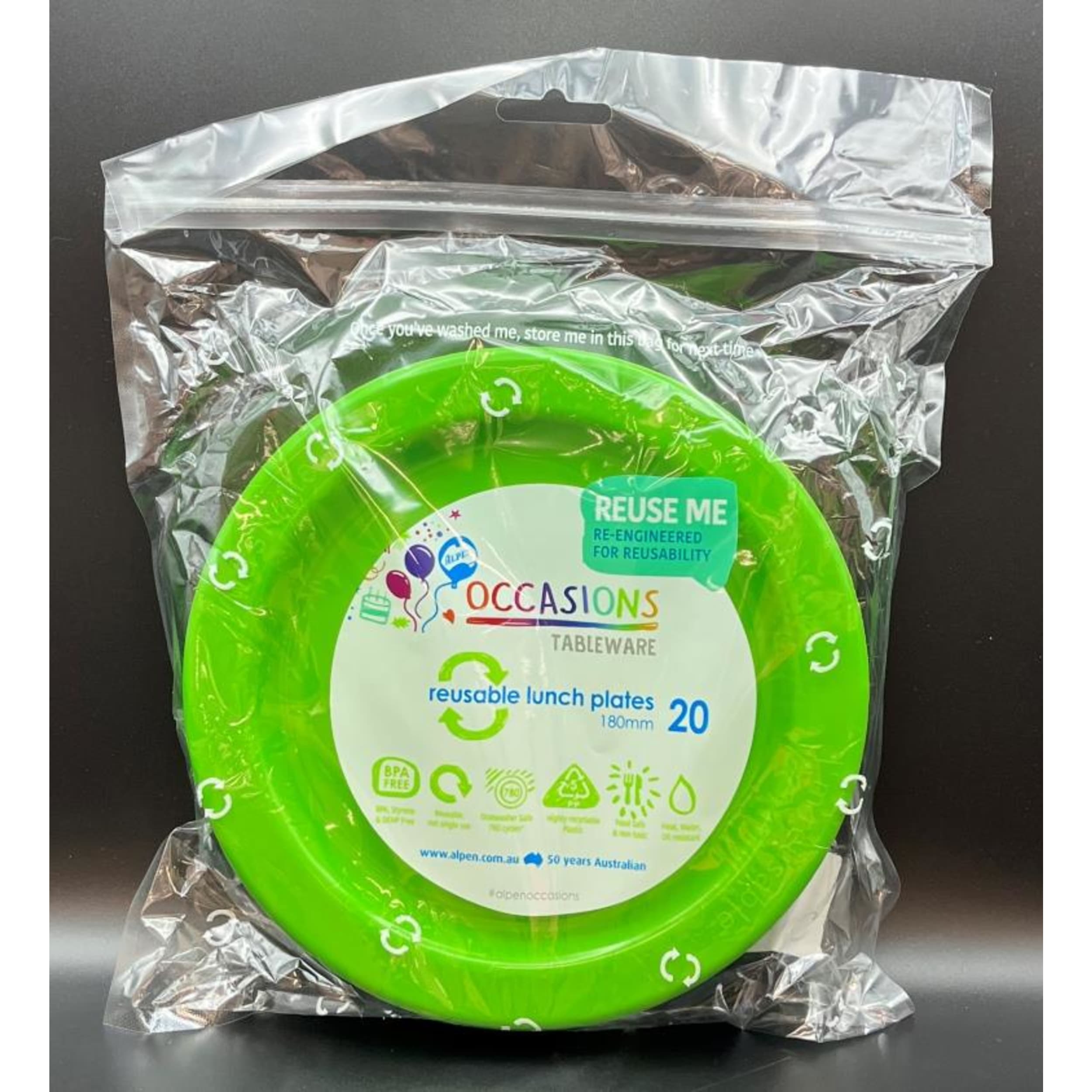 Occasions Lime Lunch Plate (20 Pack)