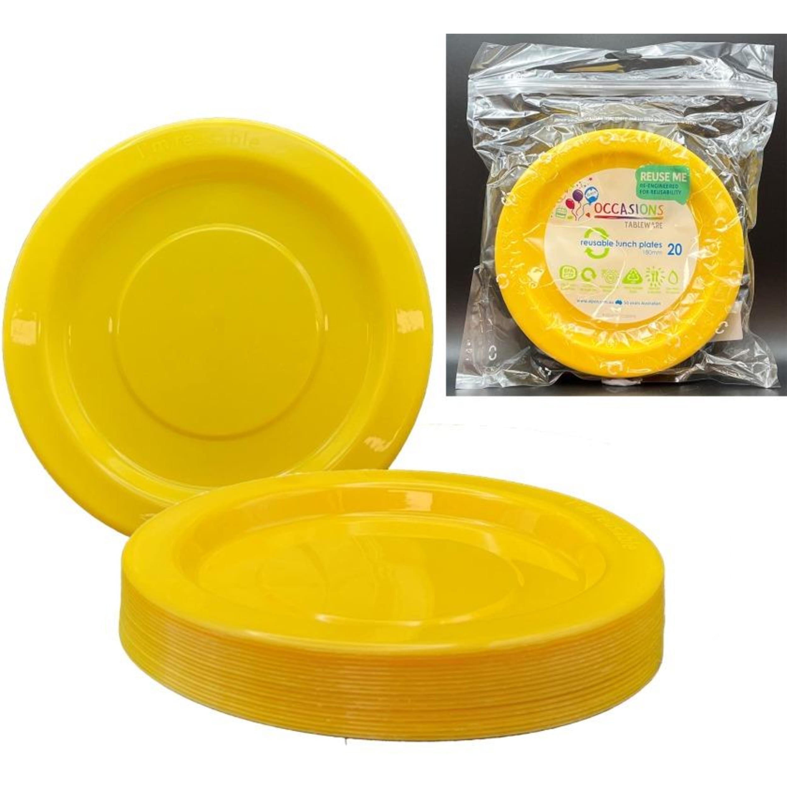Occasions Yellow Lunch Plate (20 Pack)