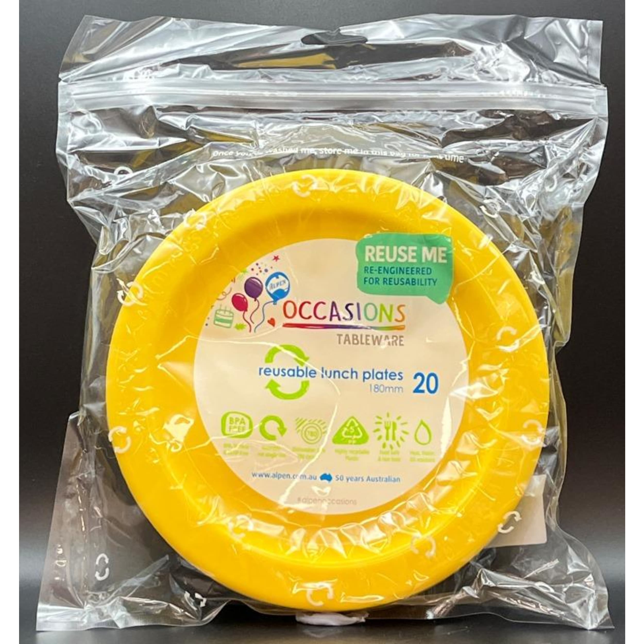 Occasions Yellow Lunch Plate (20 Pack)