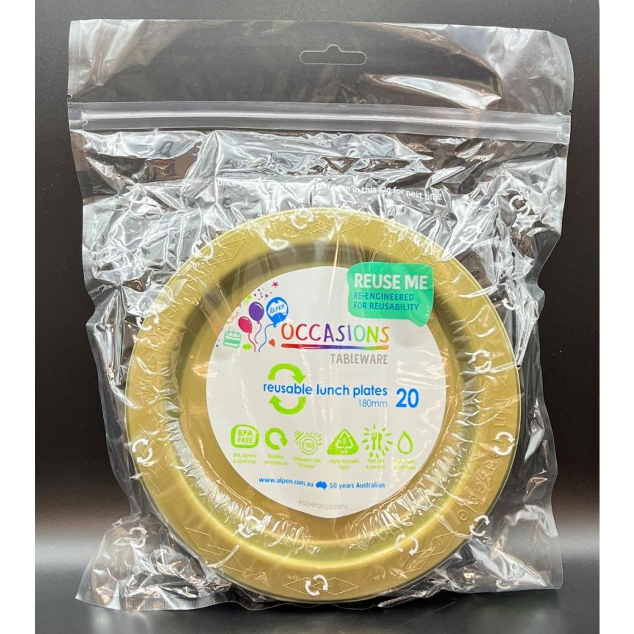 Occasions Gold Lunch Plate (20 Pack)
