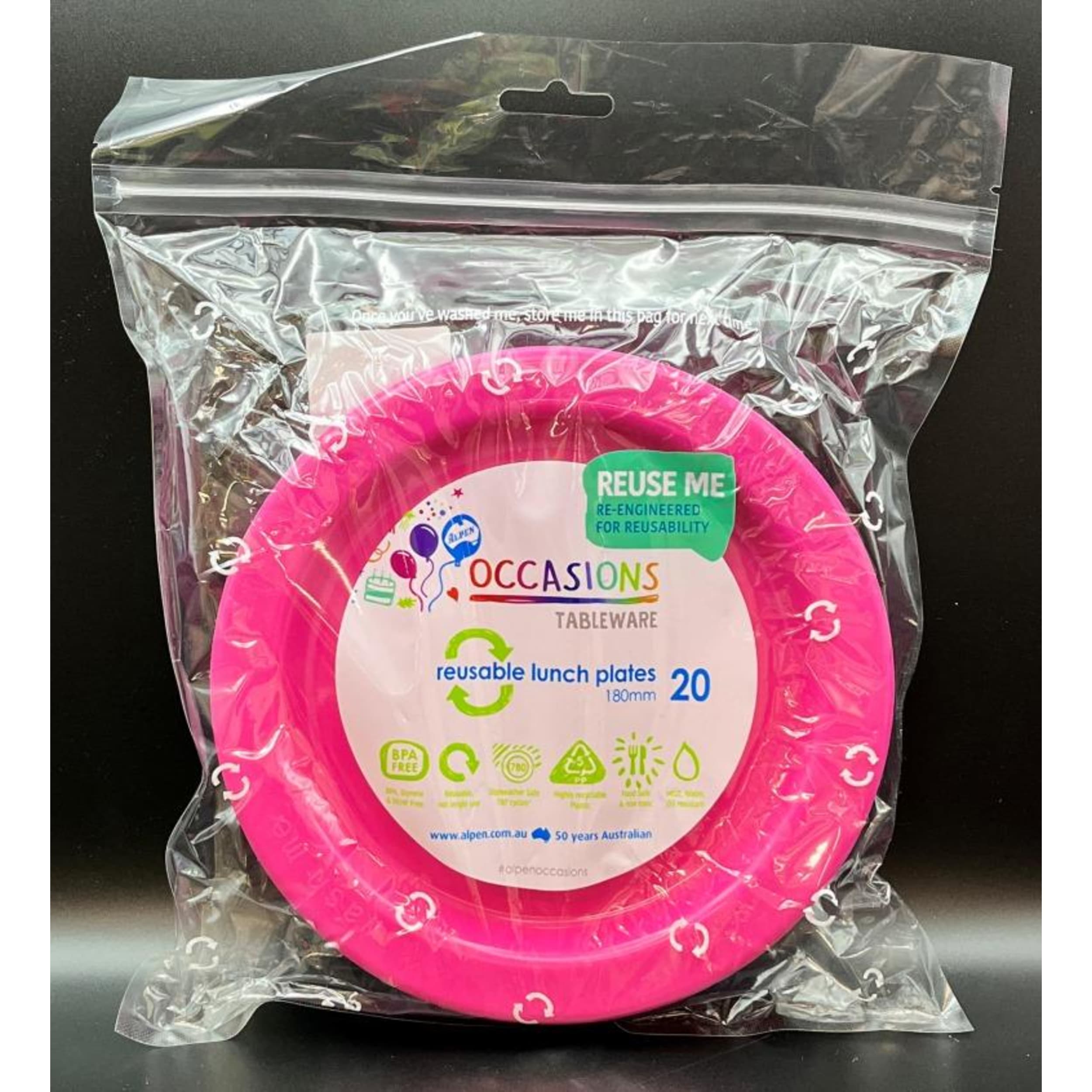 Occasions Magenta Lunch Plate (20 Pack)