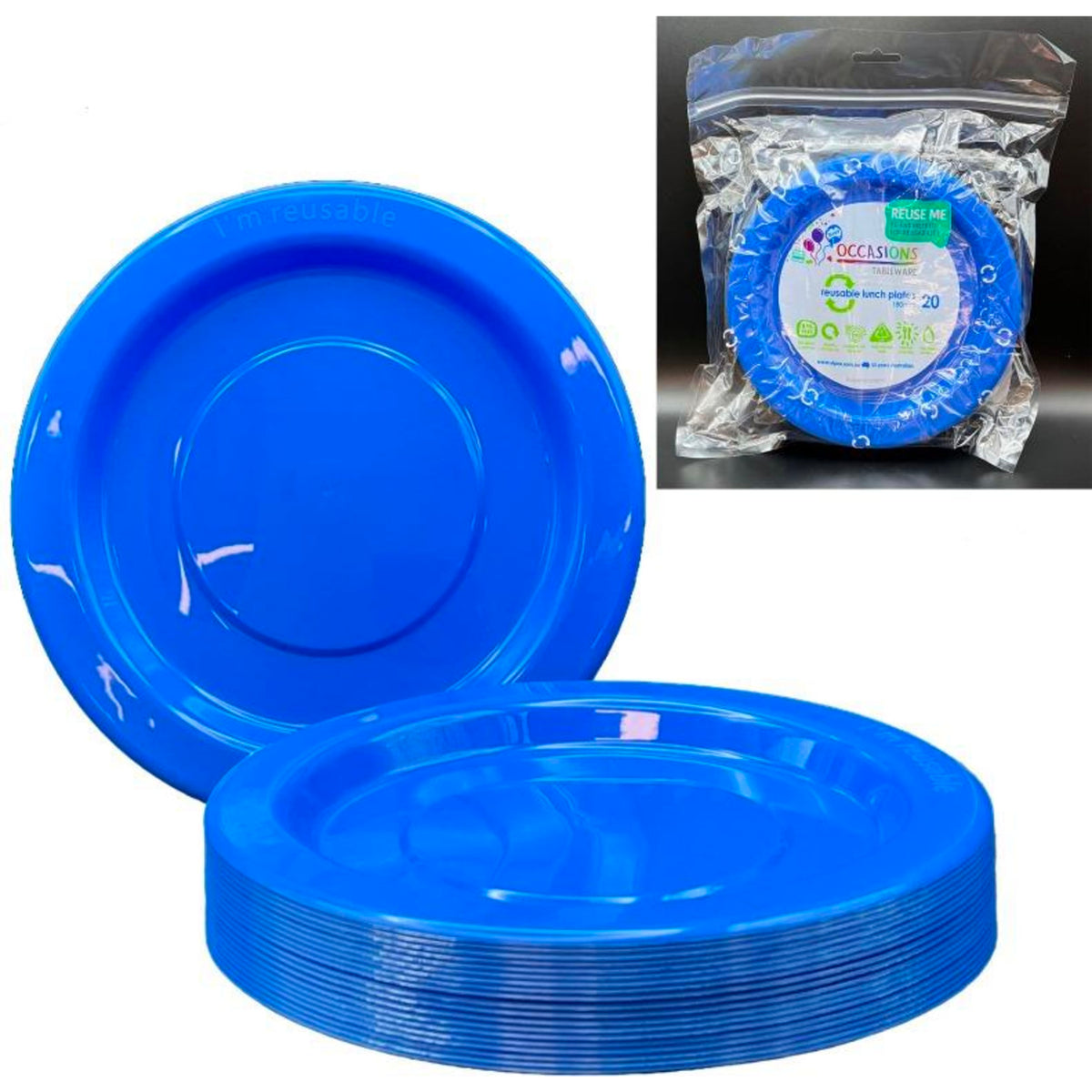 Occasions Royal Blue Lunch Plate (20 Pack)